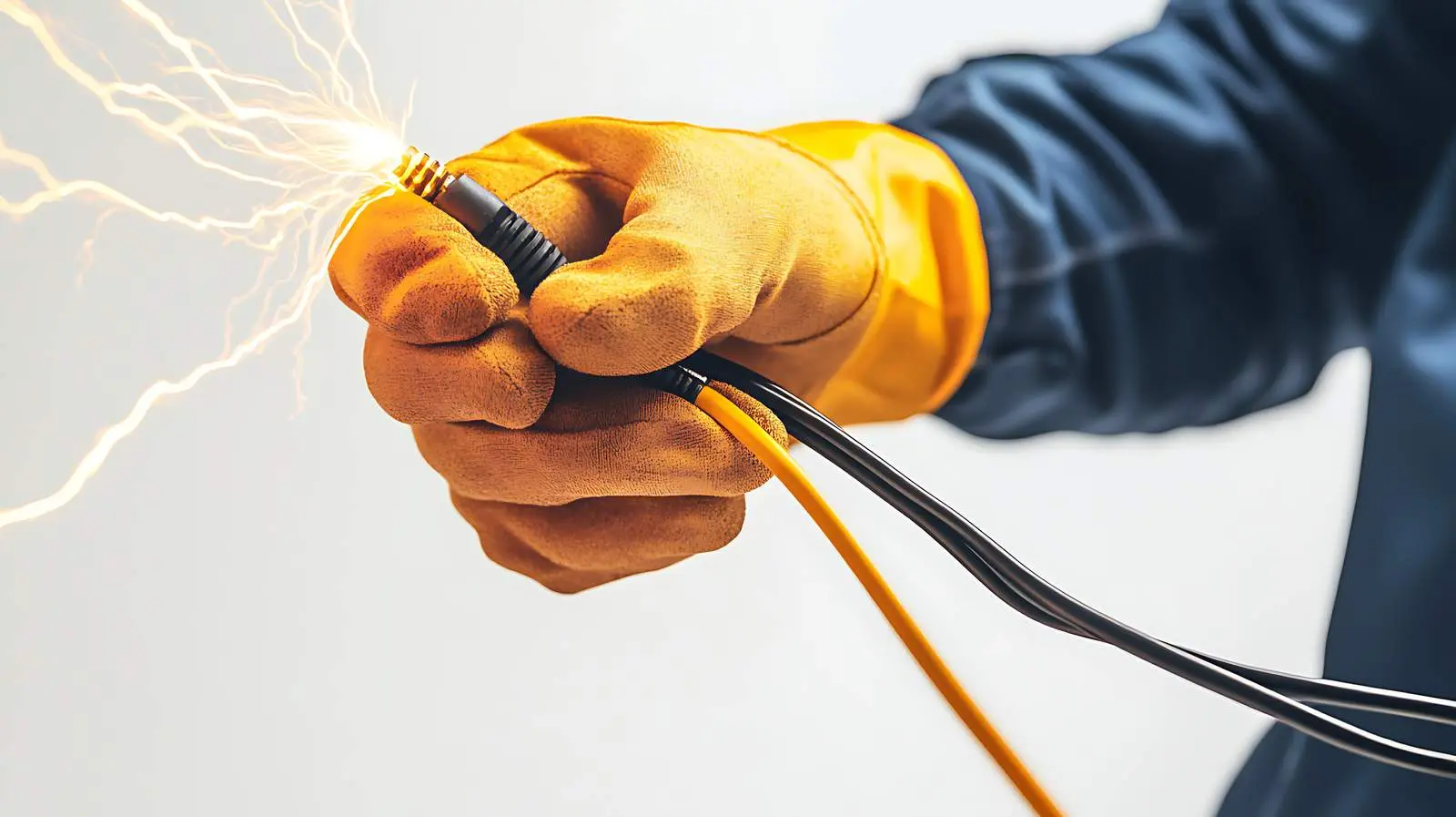 Electrician Handling Cables in Insulating Gloves – free training image from Dotvec