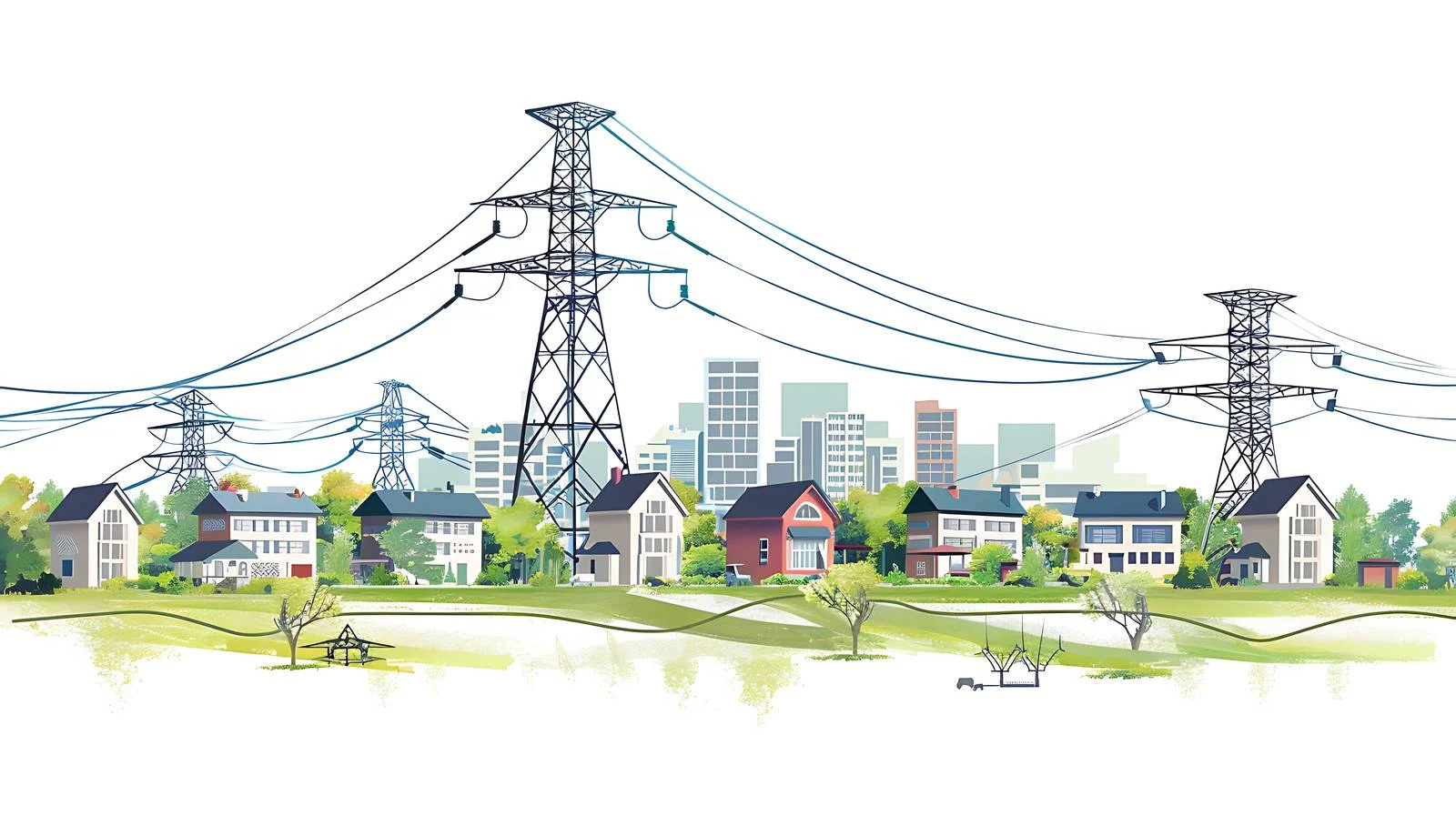 Power Distribution Network to Multiple Households — free download from Dotvec