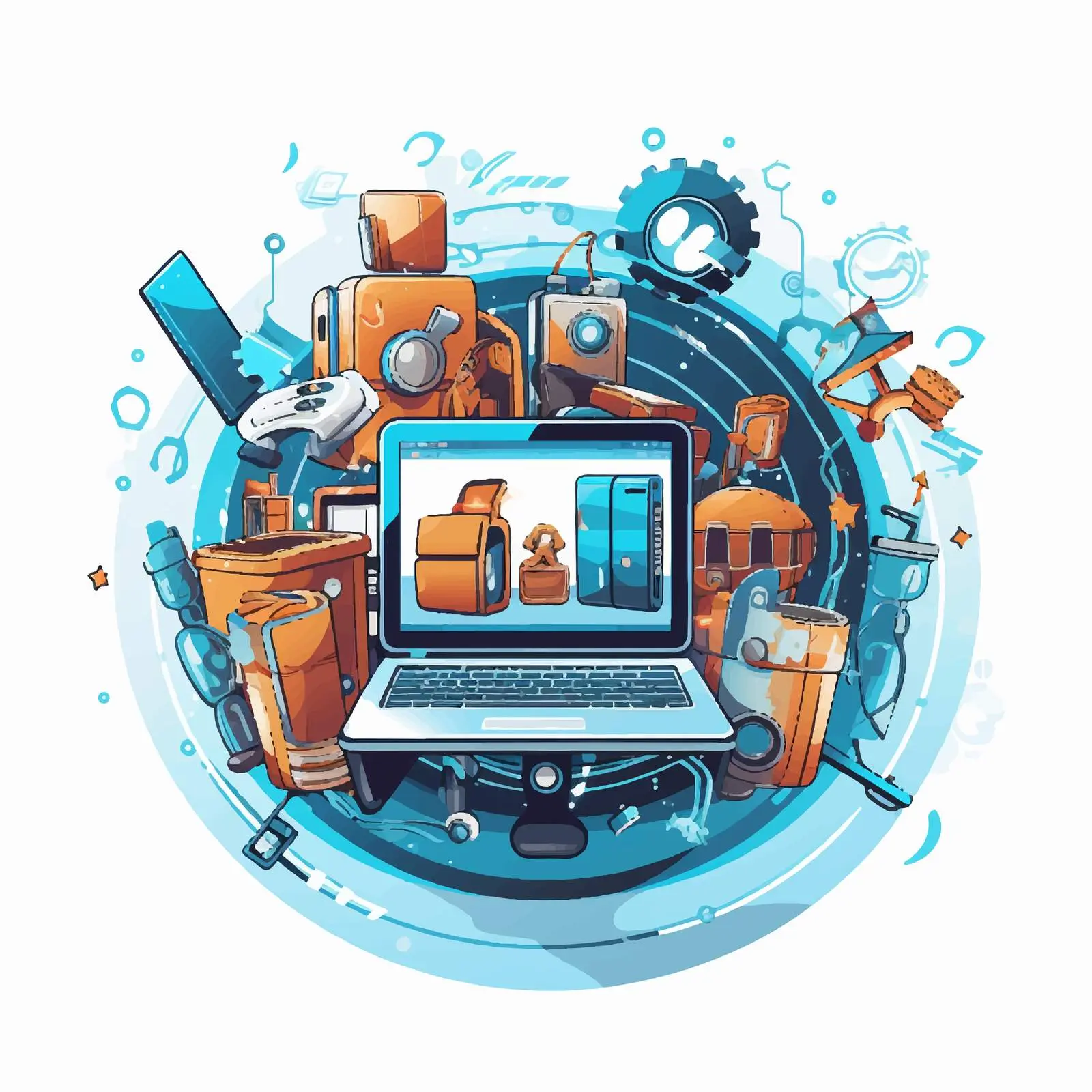 E-commerce Cartoon Vector Design Illustration — free download from Dotvec