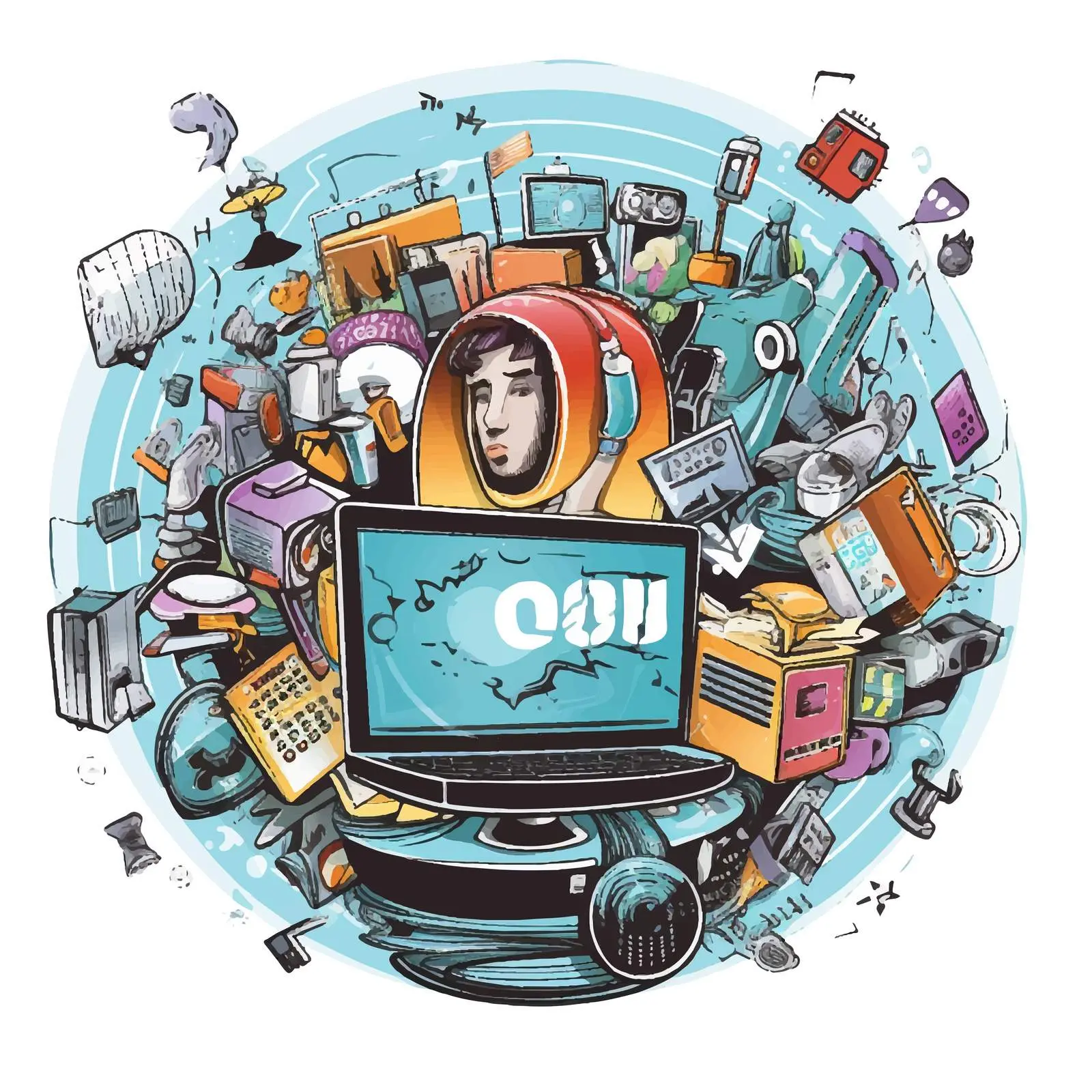 Cartoon E-commerce Design Vector Illustration — free download from Dotvec