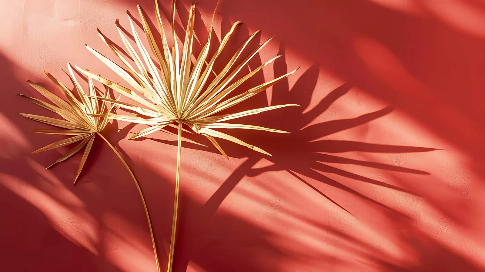 Dried Palm Leaf with Sunlight Shadows – free subtle colors image from Dotvec