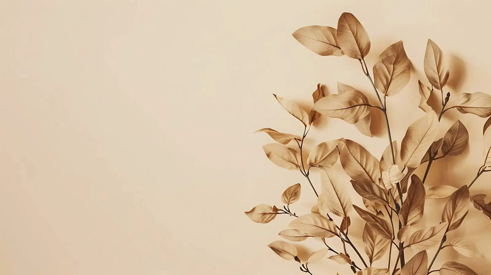Elegant Dry Leaves Bouquet on Beige Background — free download from Dotvec