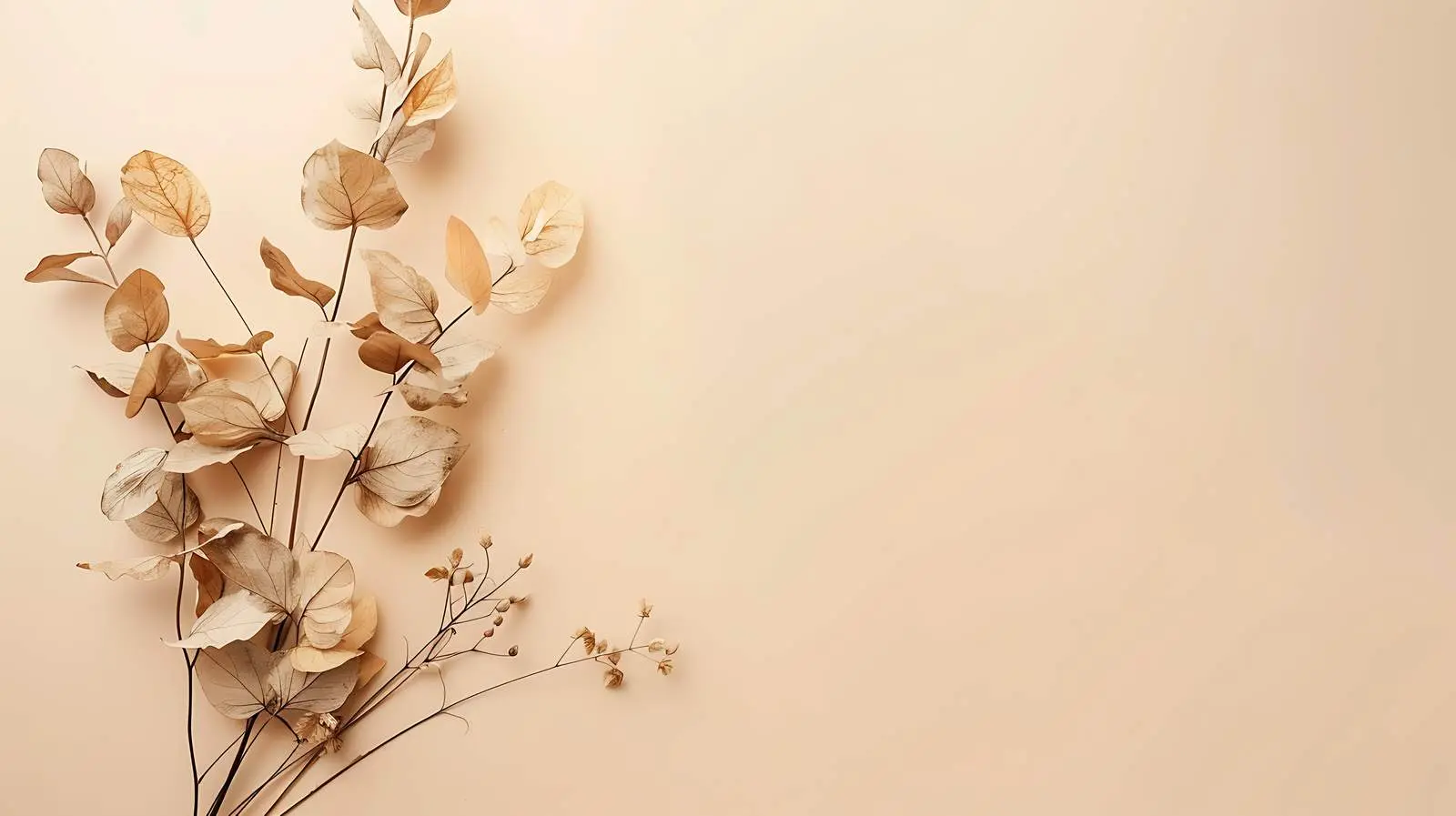 Elegant Dry Leaves Bouquet on Beige Background — free download from Dotvec