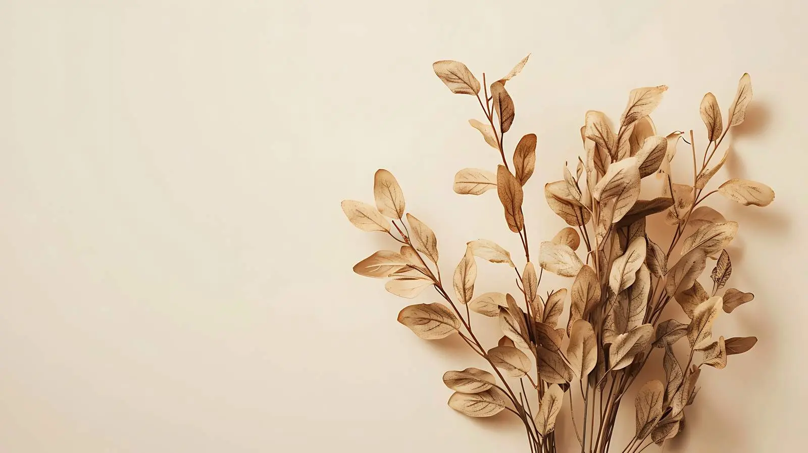 Elegant Dry Leaves Bouquet on Beige Background — free download from Dotvec
