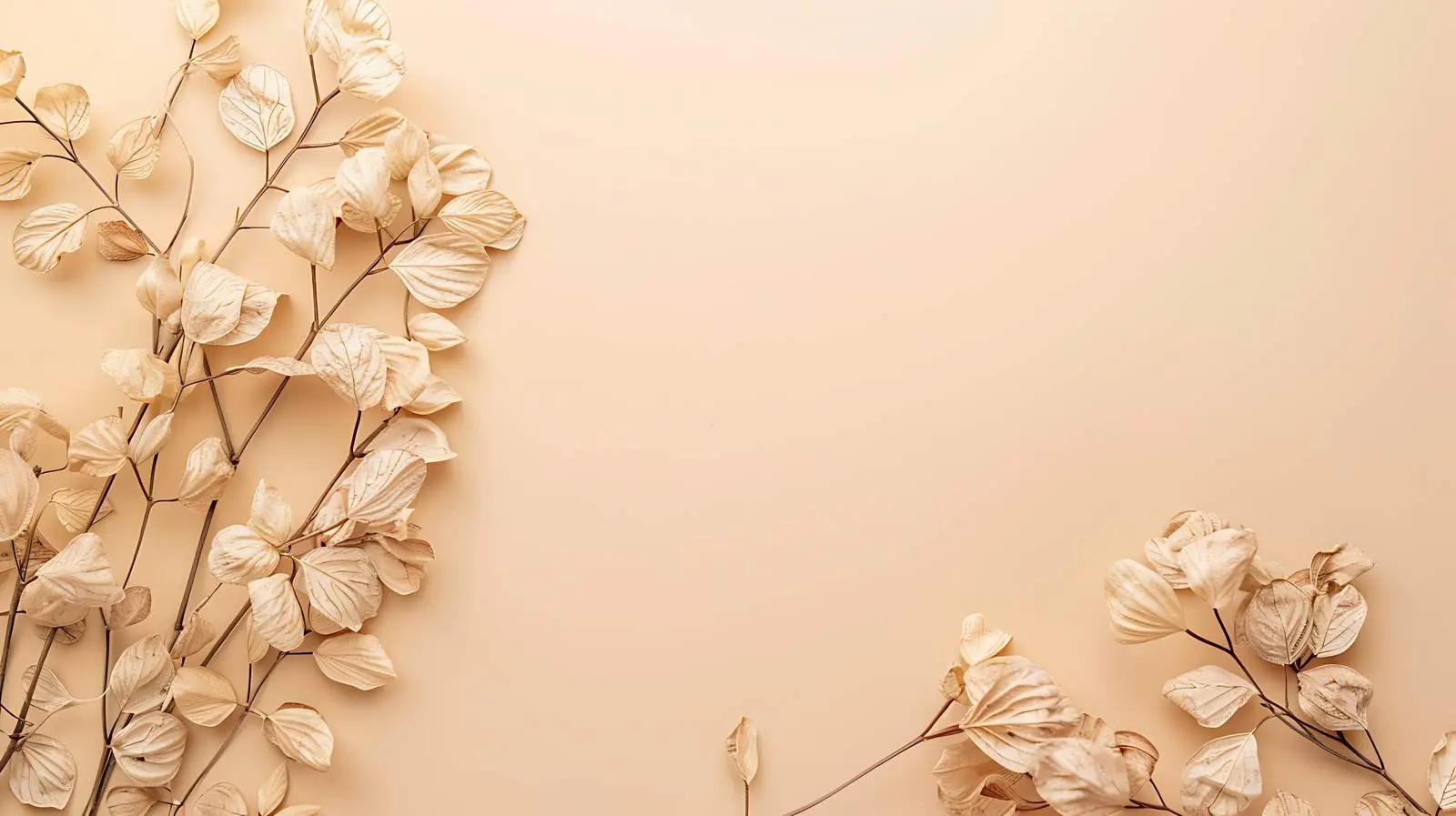 Elegant Dry Leaves Bouquet on Beige Background – free warm hues image from Dotvec