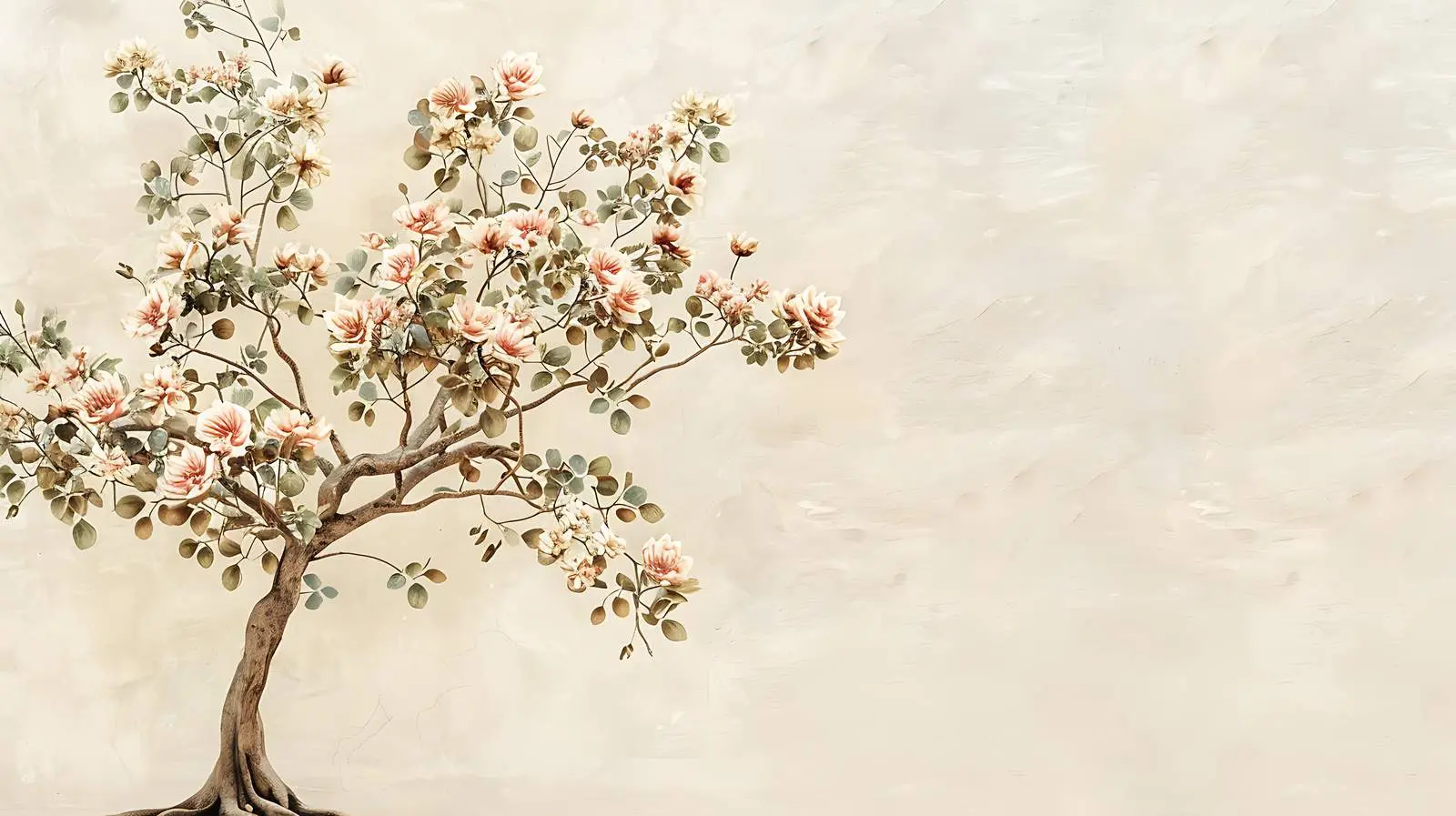 Elegant Tree with Flowers and Leaves — free download from Dotvec