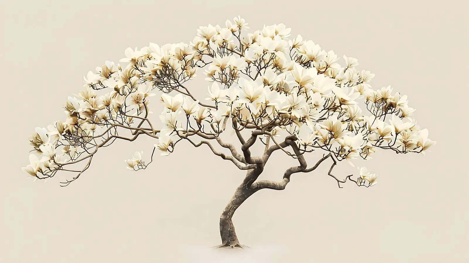 Elegant Tree with Flowers and Leaves — free download from Dotvec