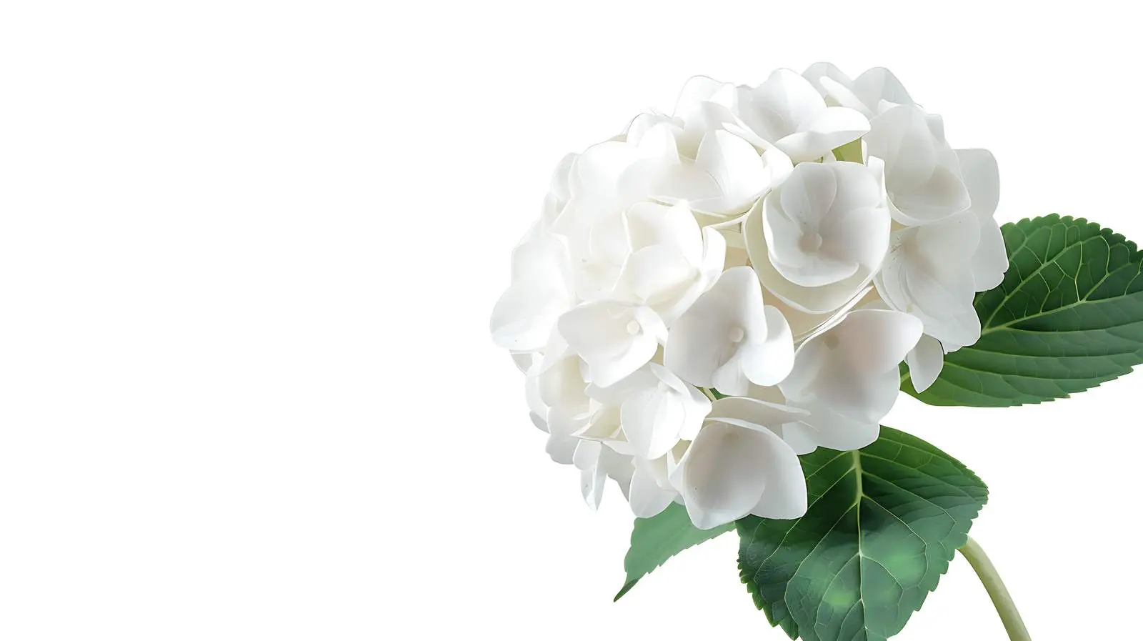 Elegant White Hydrangea Flower Head Isolated – free macro flower image from Dotvec