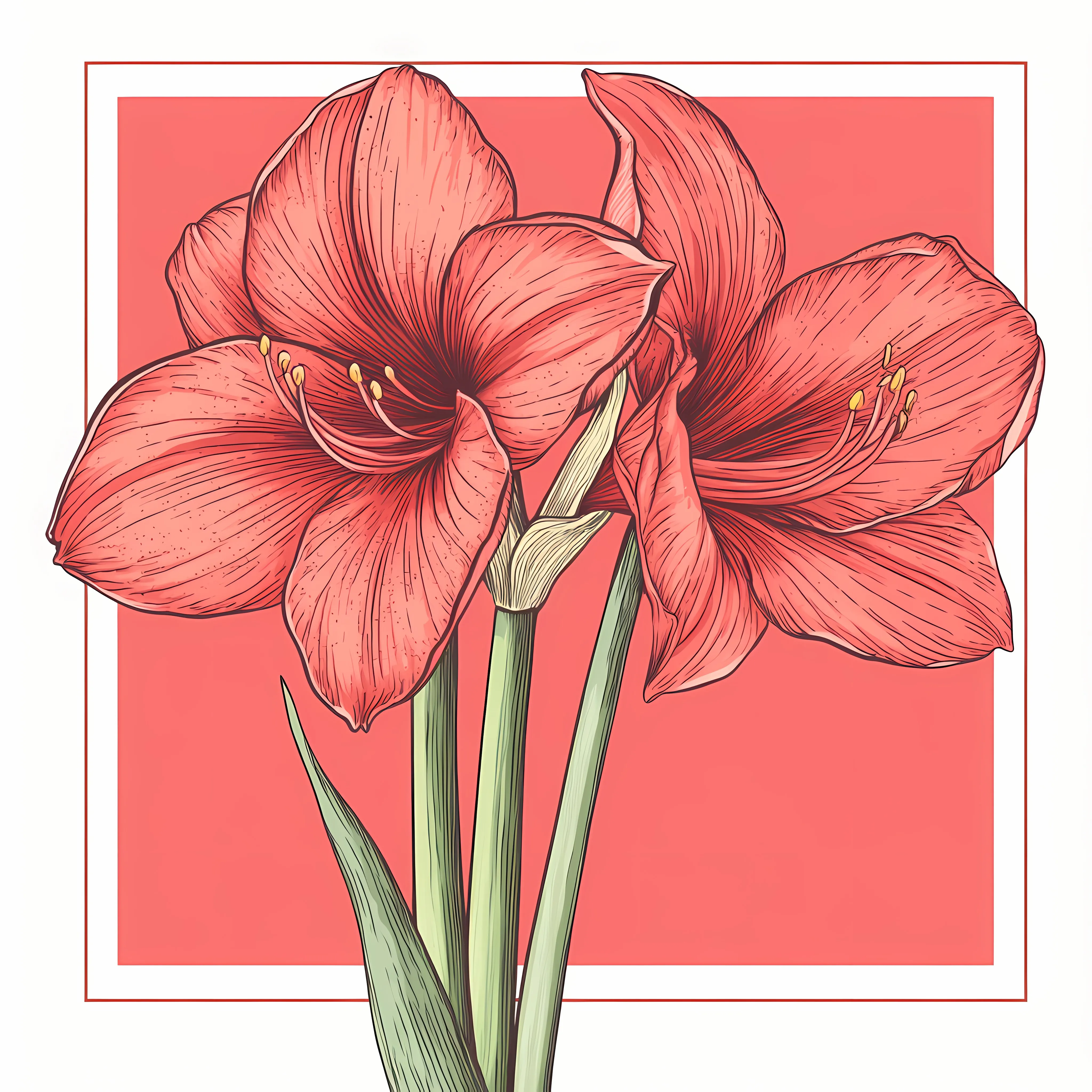 Elegant Hand Drawn Amaryllis Flower Illustration — free download from Dotvec