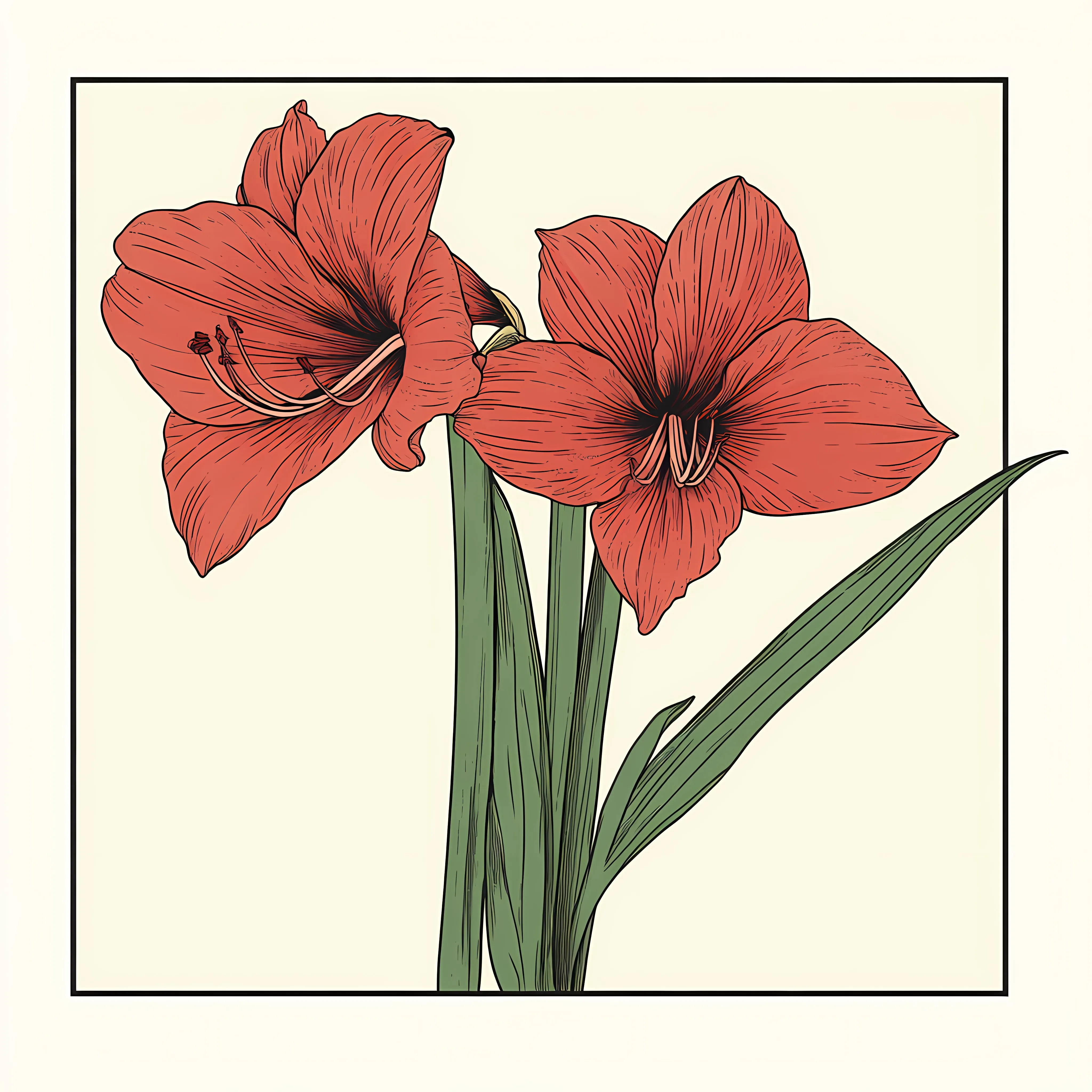 Elegant Hand Drawn Amaryllis Flower Illustration — free download from Dotvec