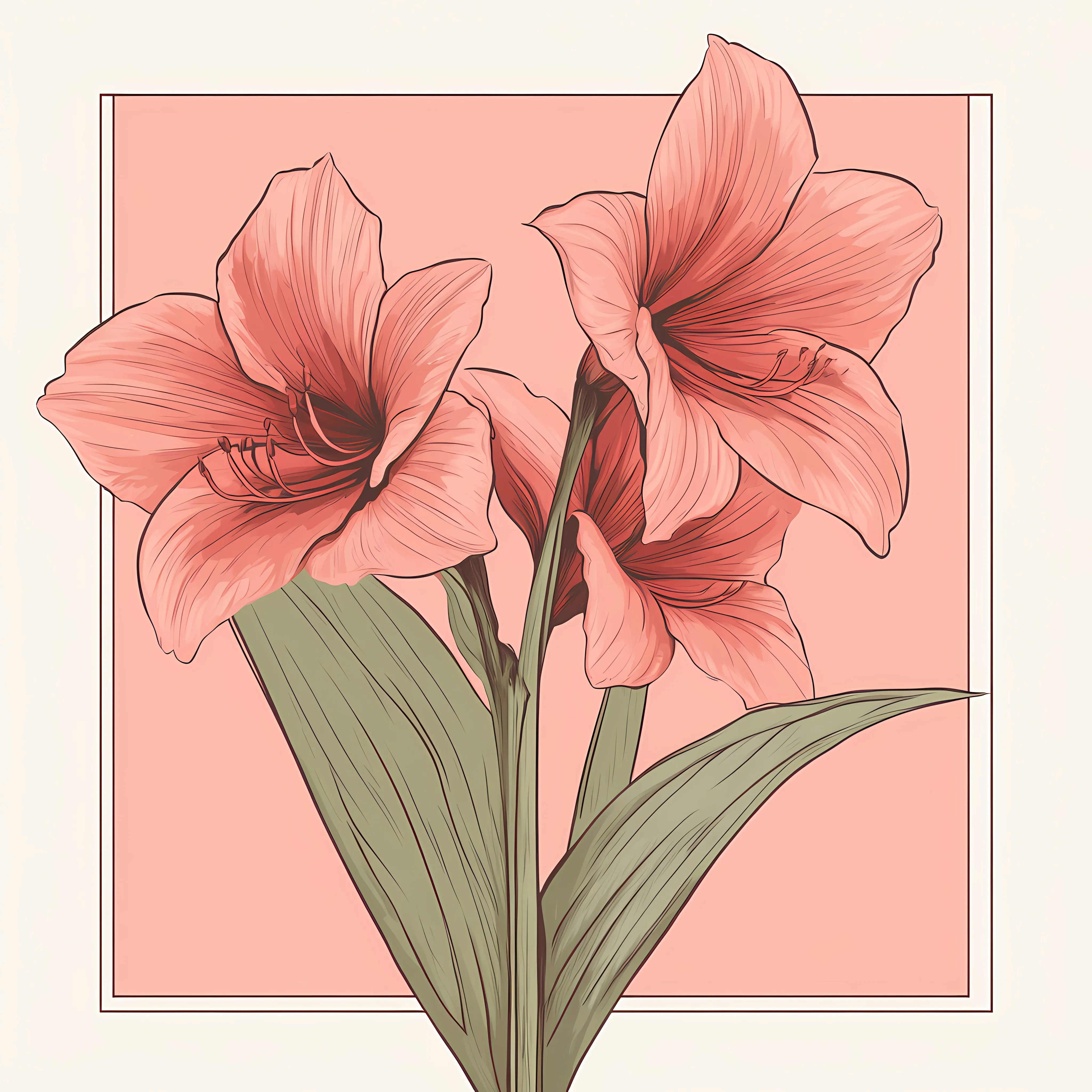 Elegant Hand-Drawn Amaryllis Flower Illustration — free download from Dotvec