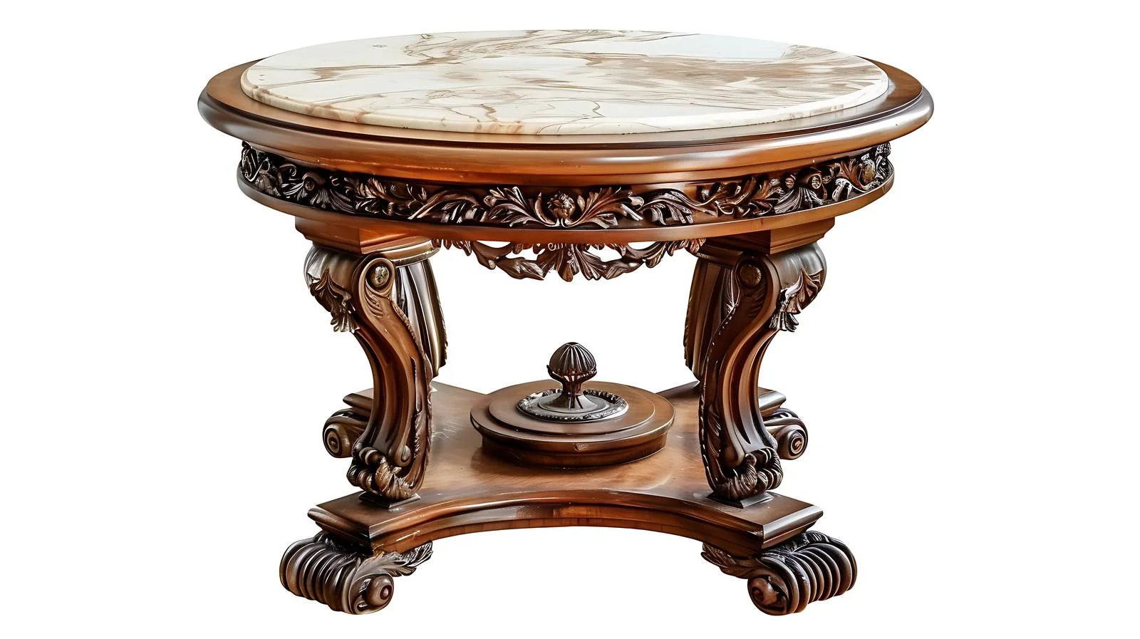 Classic Victorian Side Table on White Background — free download from Dotvec