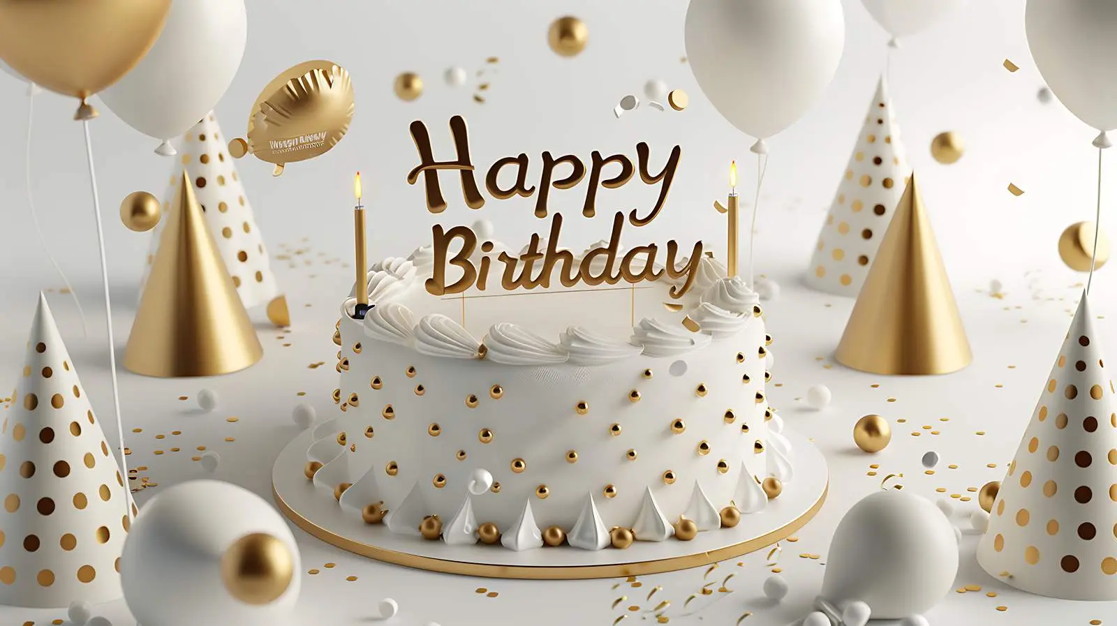 Elegant Birthday Cake with Candles — free download from Dotvec