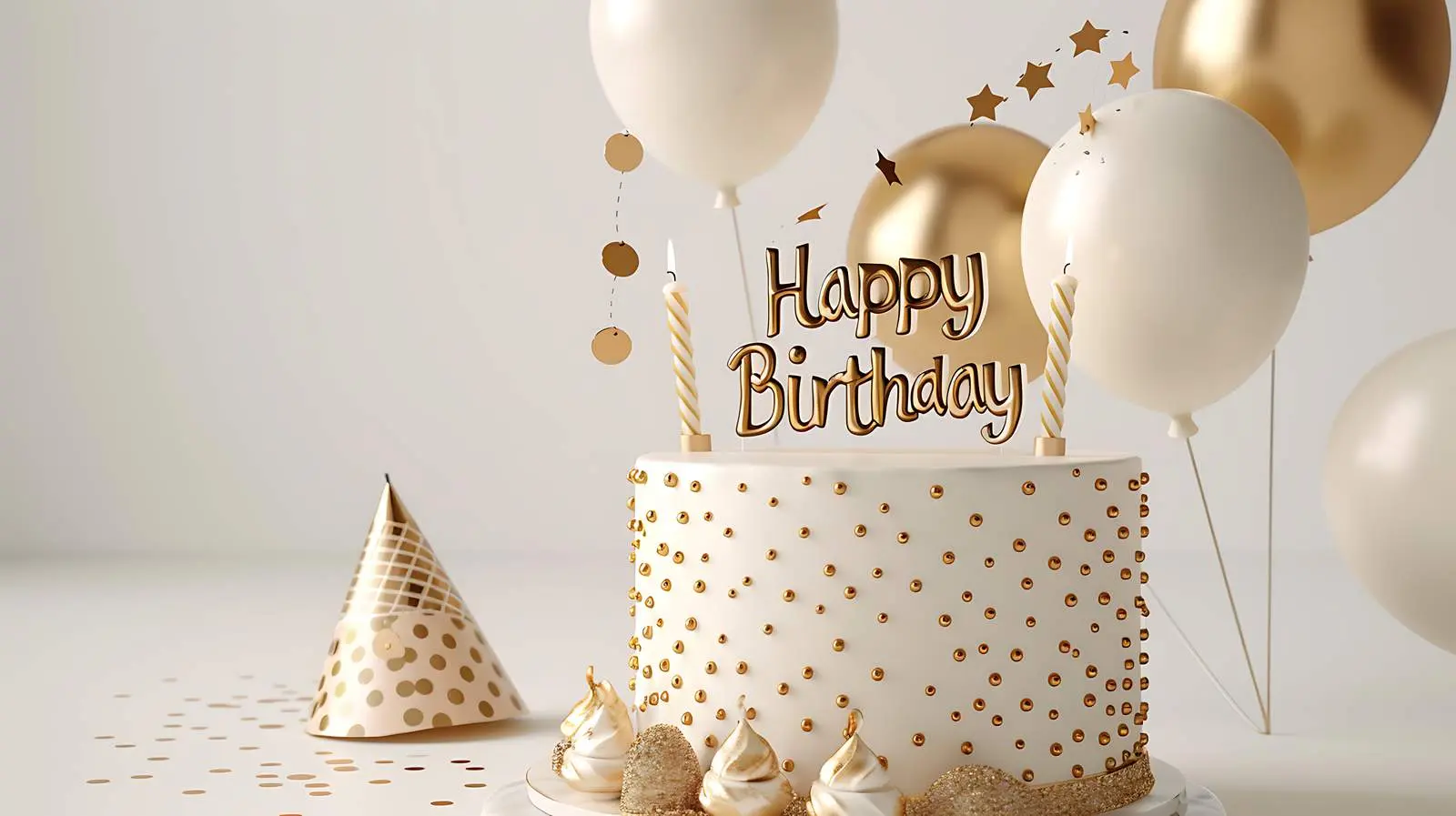 Elegant Birthday Cake with Candles and Sign — free download from Dotvec