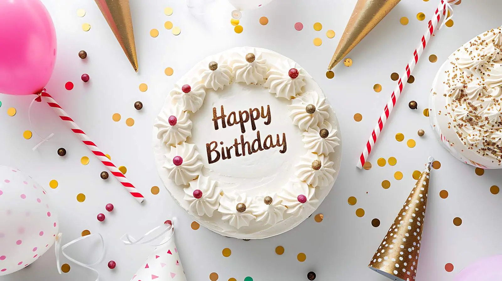 Elegant Birthday Cake with Happy Birthday Candles — free download from Dotvec