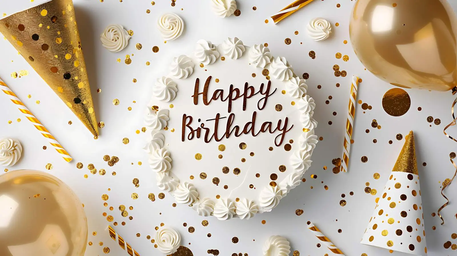 Elegant Birthday Cake with Happy Birthday Candles — free download from Dotvec