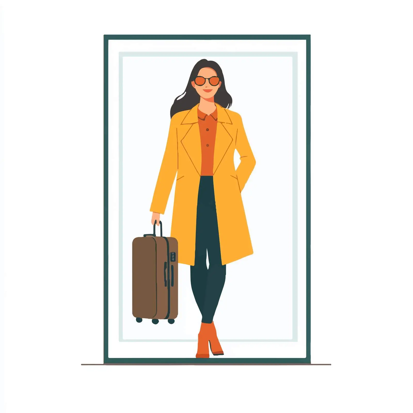 Elegant Business Woman with Suitcase Vector — free download from Dotvec