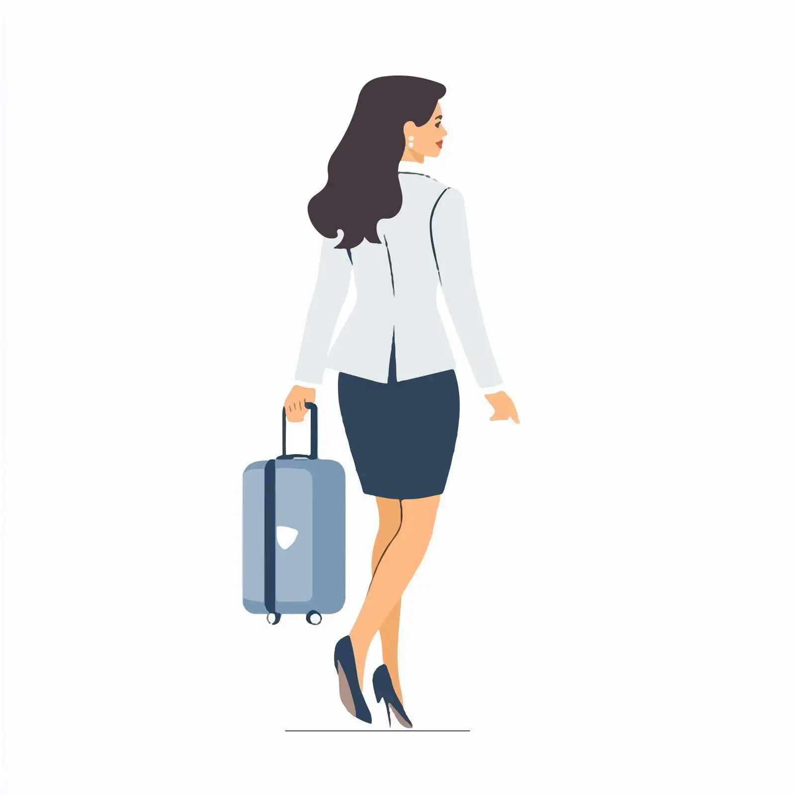Elegant Businesswoman with Suitcase Vector Illustration — free download from Dotvec