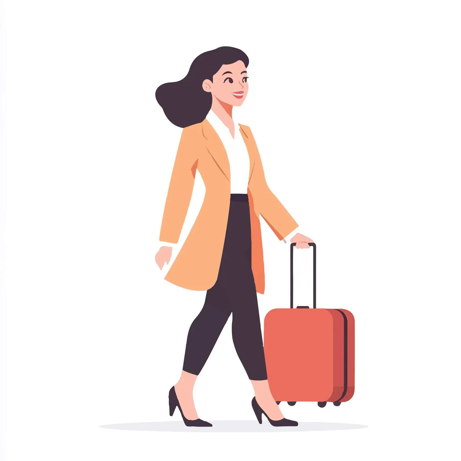 Elegant Business Woman Carrying Suitcase Illustration — free download from Dotvec