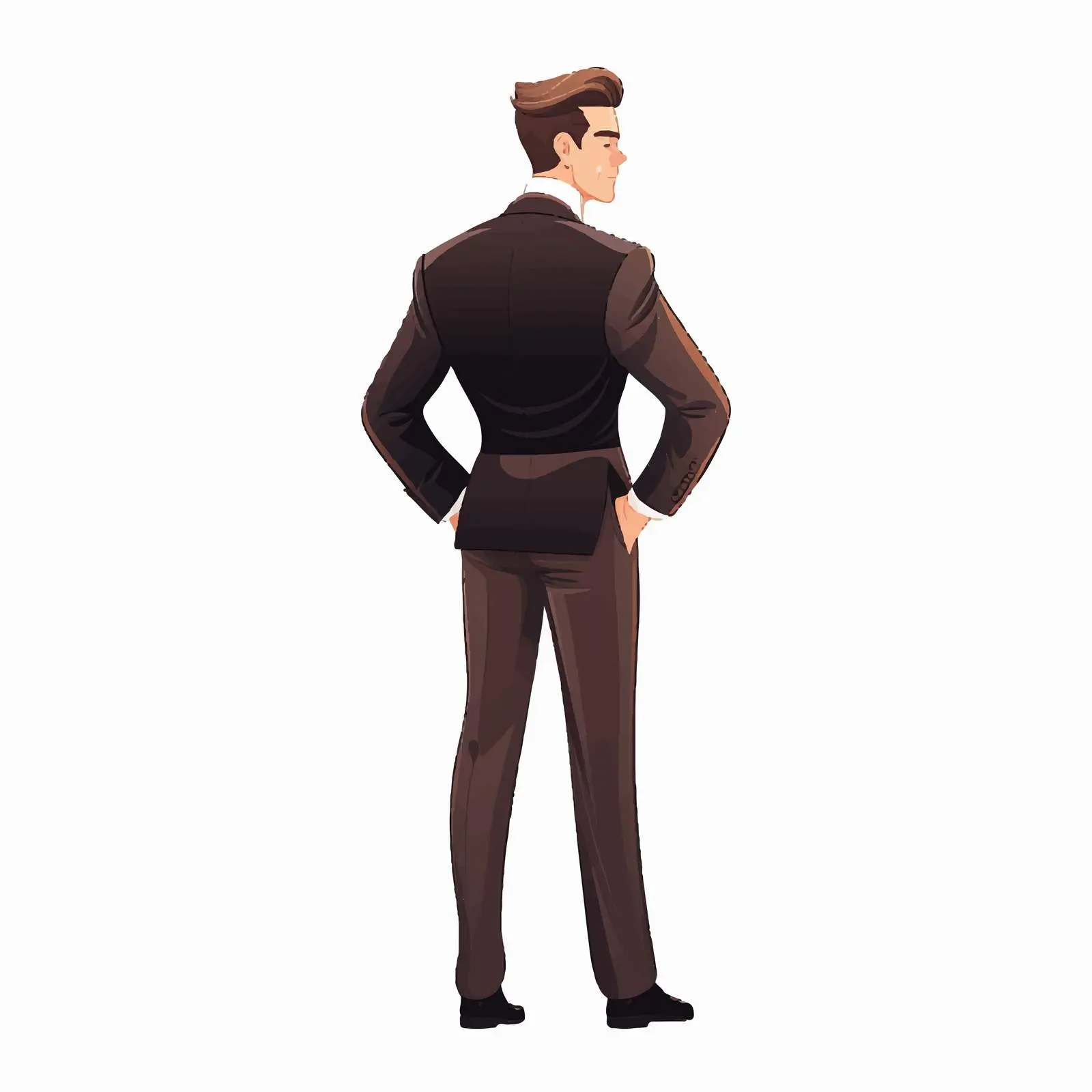 Elegant Businessman Back Avatar Cartoon Vector — free download from Dotvec