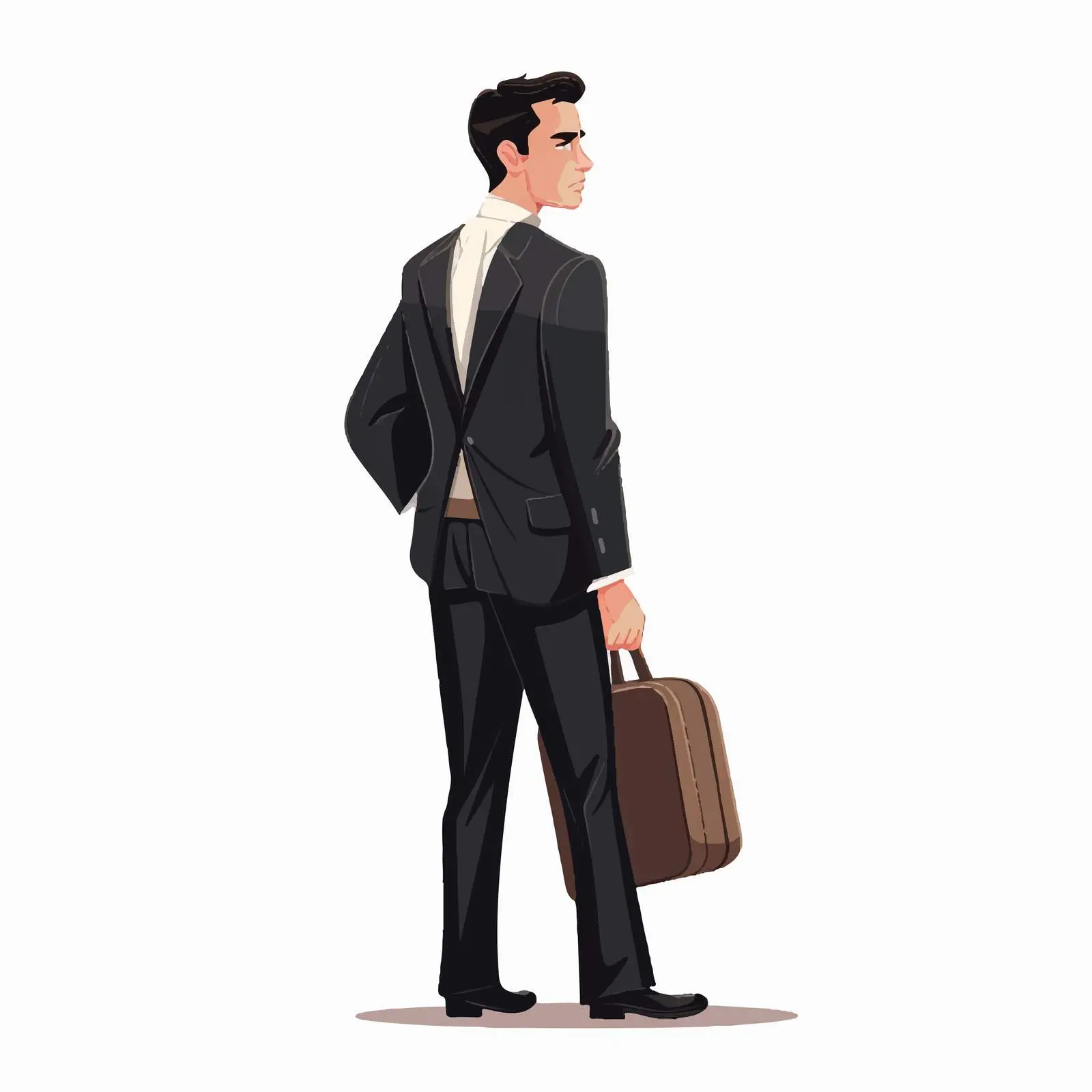 Elegant Businessman Back Avatar Cartoon Vector – free caricature image from Dotvec