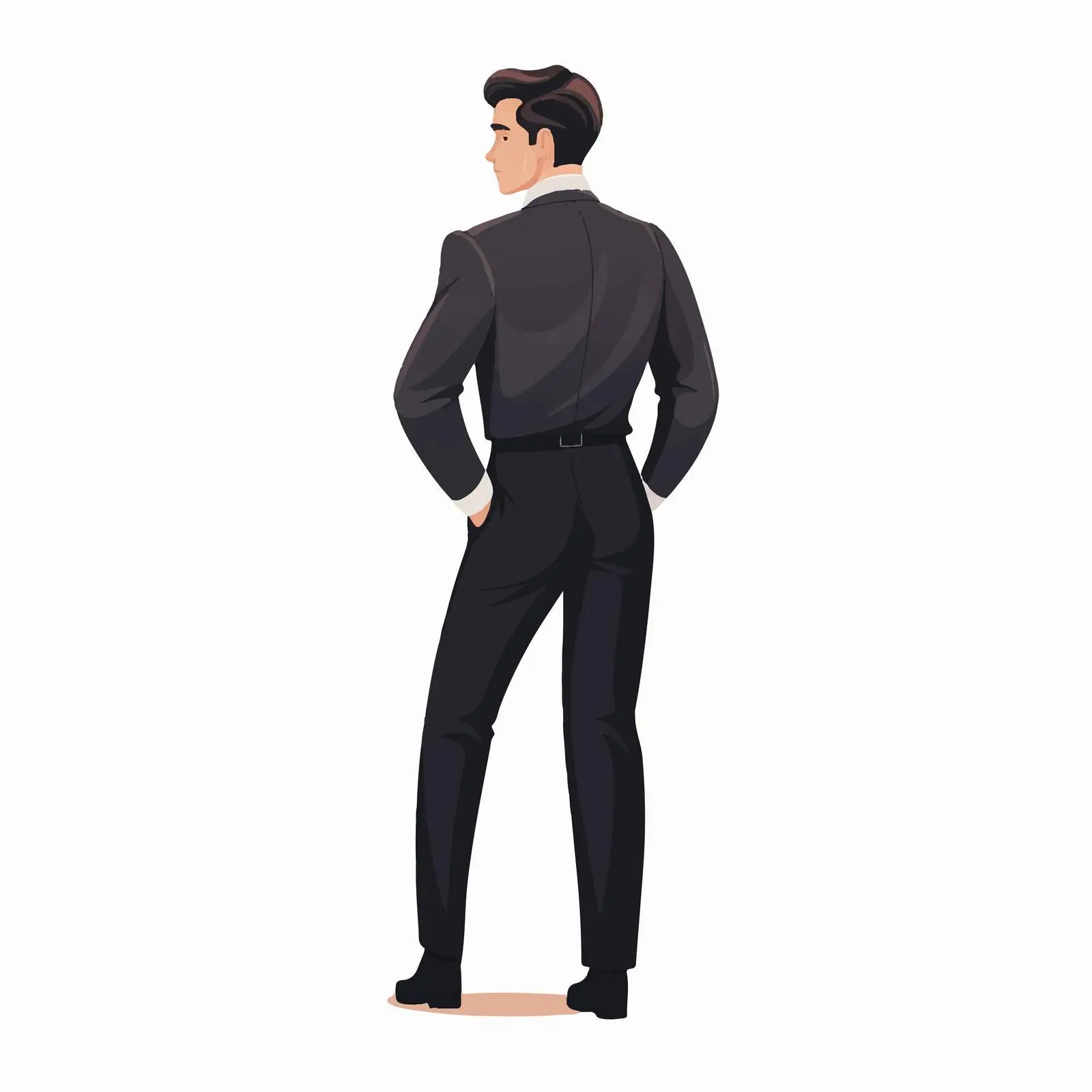 Elegant Businessman Back View Vector Character – free formal attire image from Dotvec