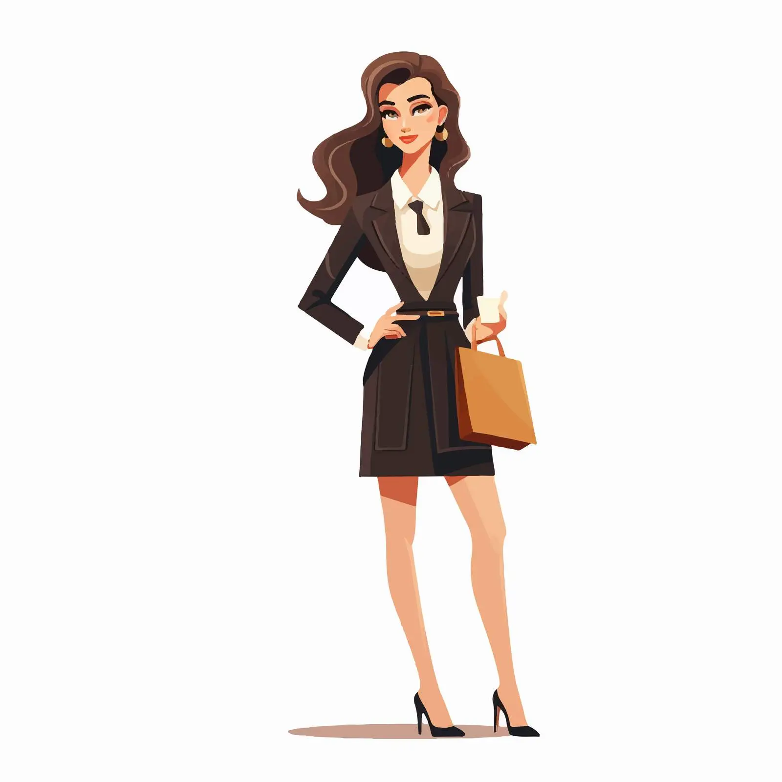 Elegant Businesswoman Working in Office Vector Illustration — free download from Dotvec