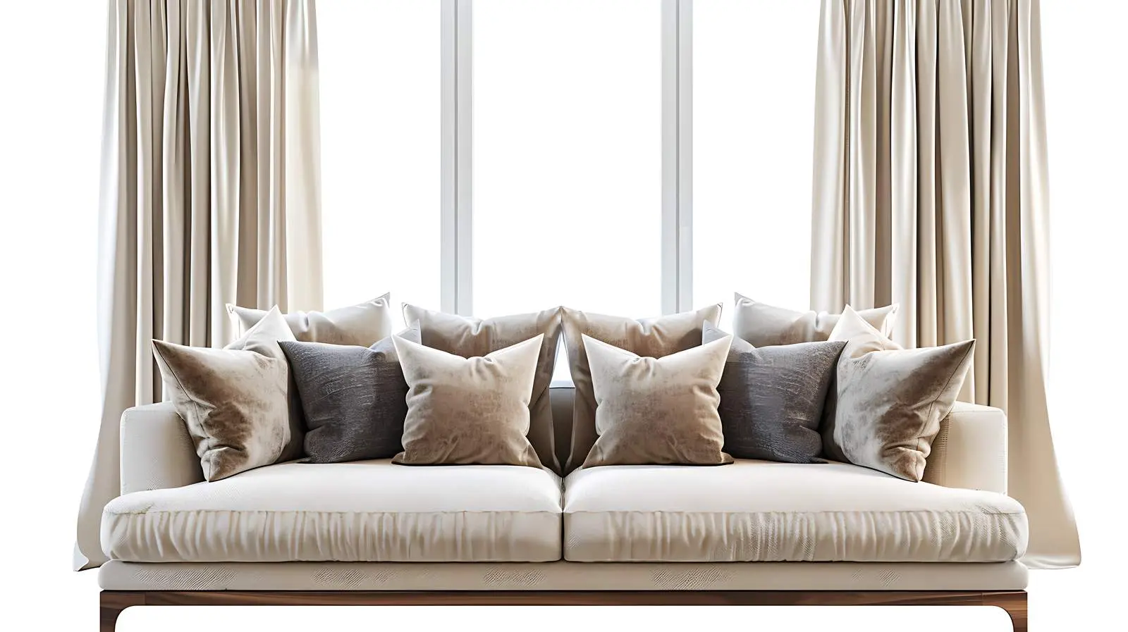 Elegant and Comfortable Sofa with Pillows — free download from Dotvec