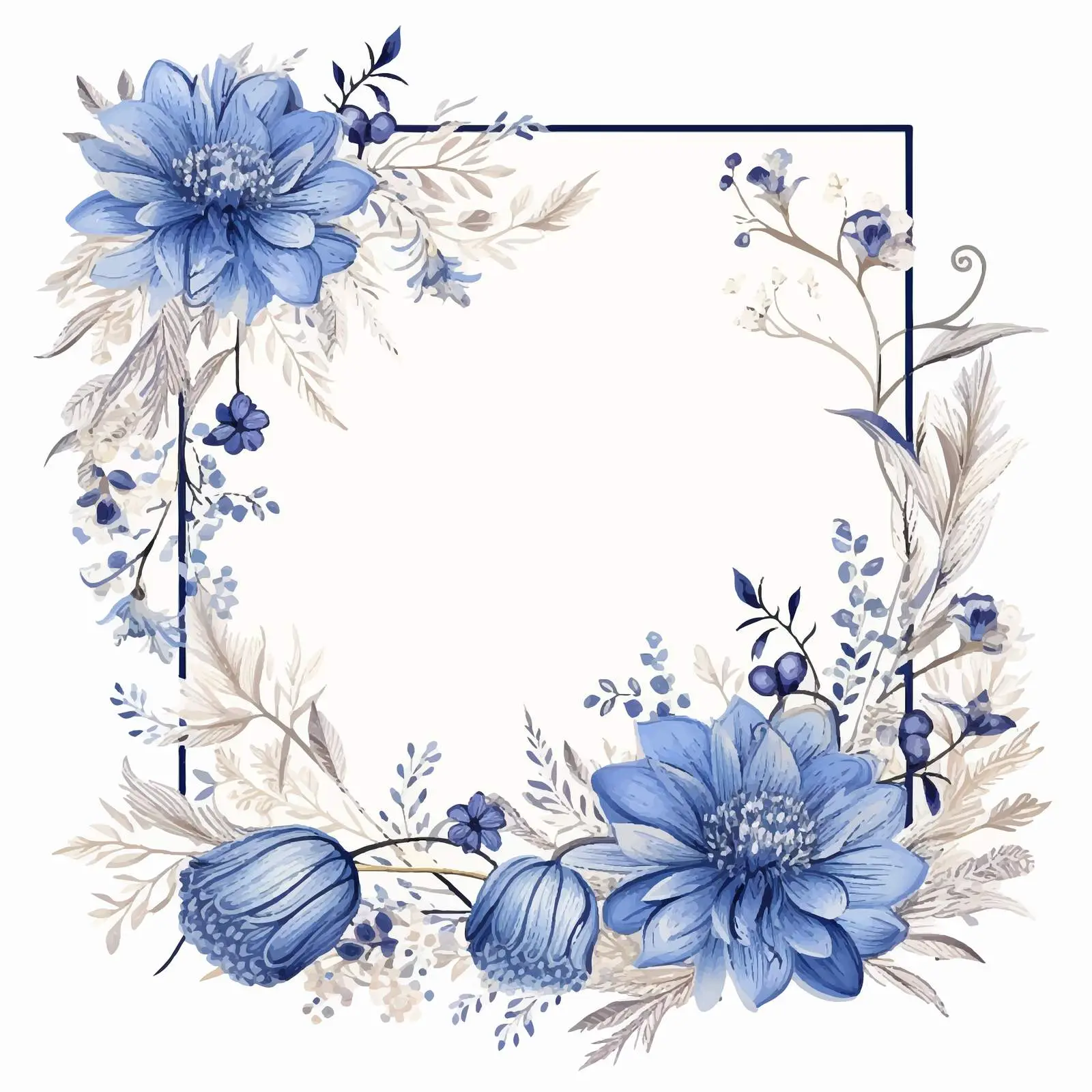Elegant Floral Decorative Frame with Blooming Garden — free download from Dotvec