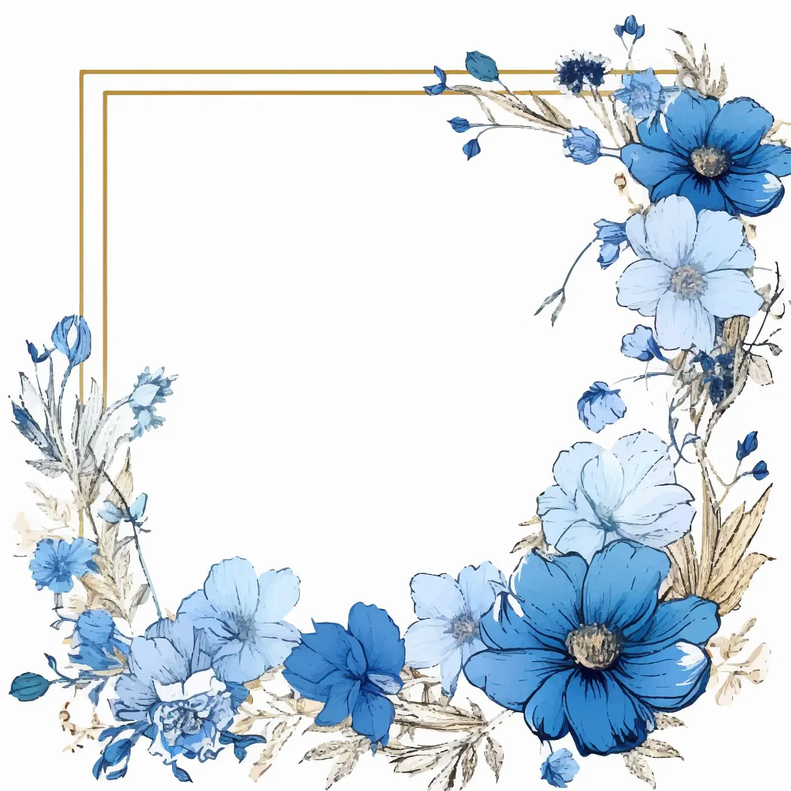 Elegant Floral Decorative Frame with Blooms — free download from Dotvec