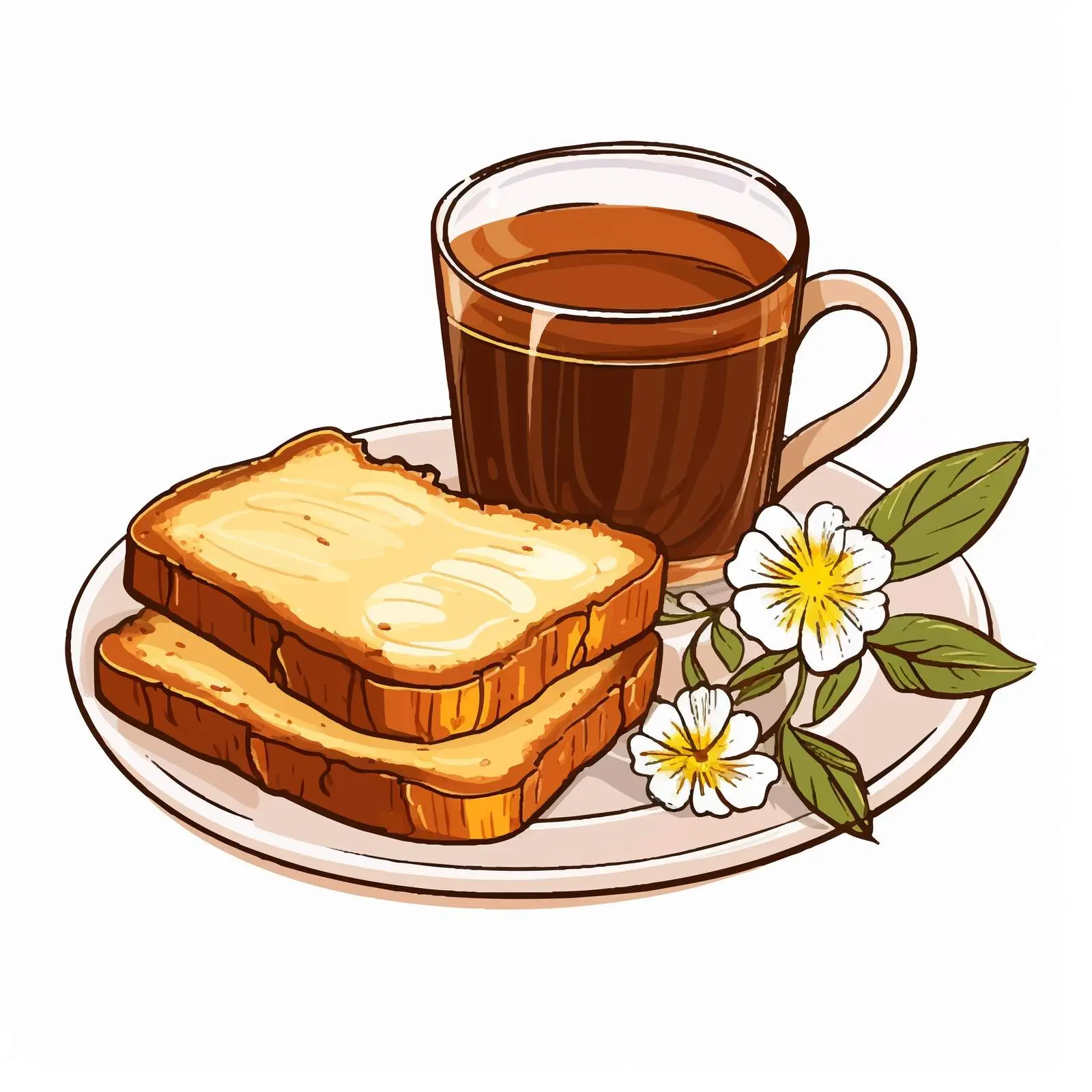 Elegant Honey on Bread Vector Illustration — free download from Dotvec