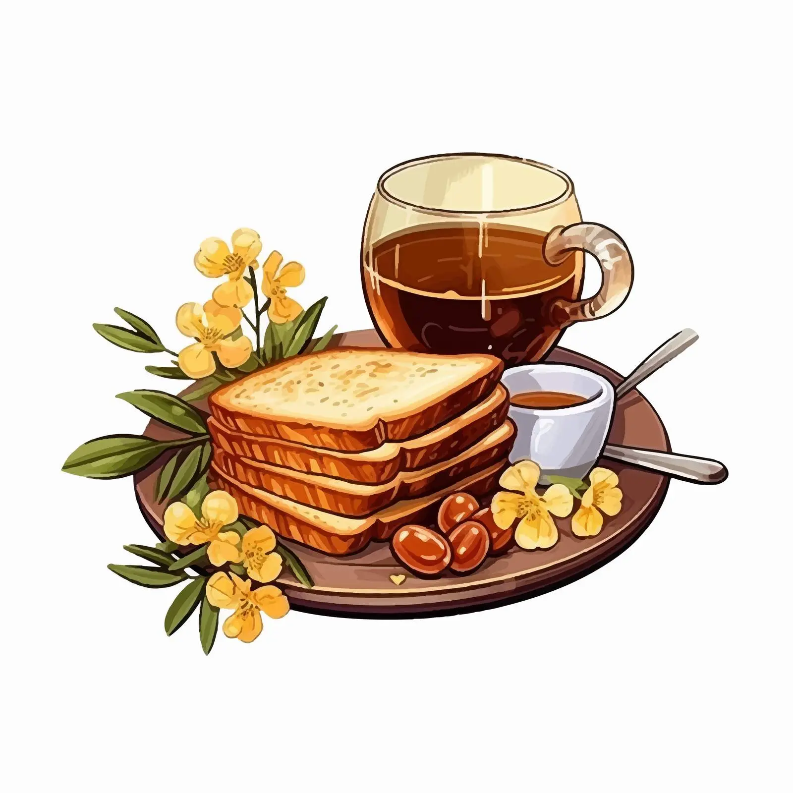 Elegant Honey Barrel on Bread Slice Illustration – free toasted bread image from Dotvec