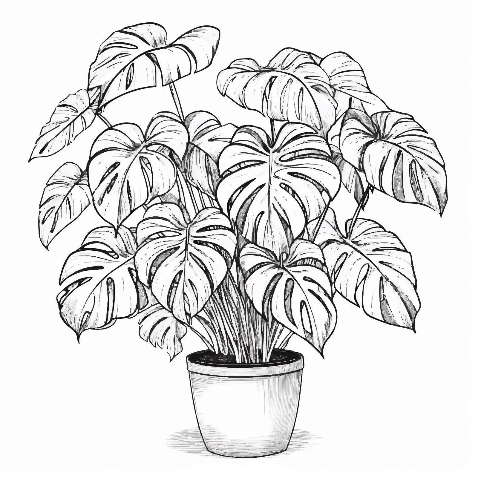 Elegant Monstera Plant Vector Illustration — free download from Dotvec