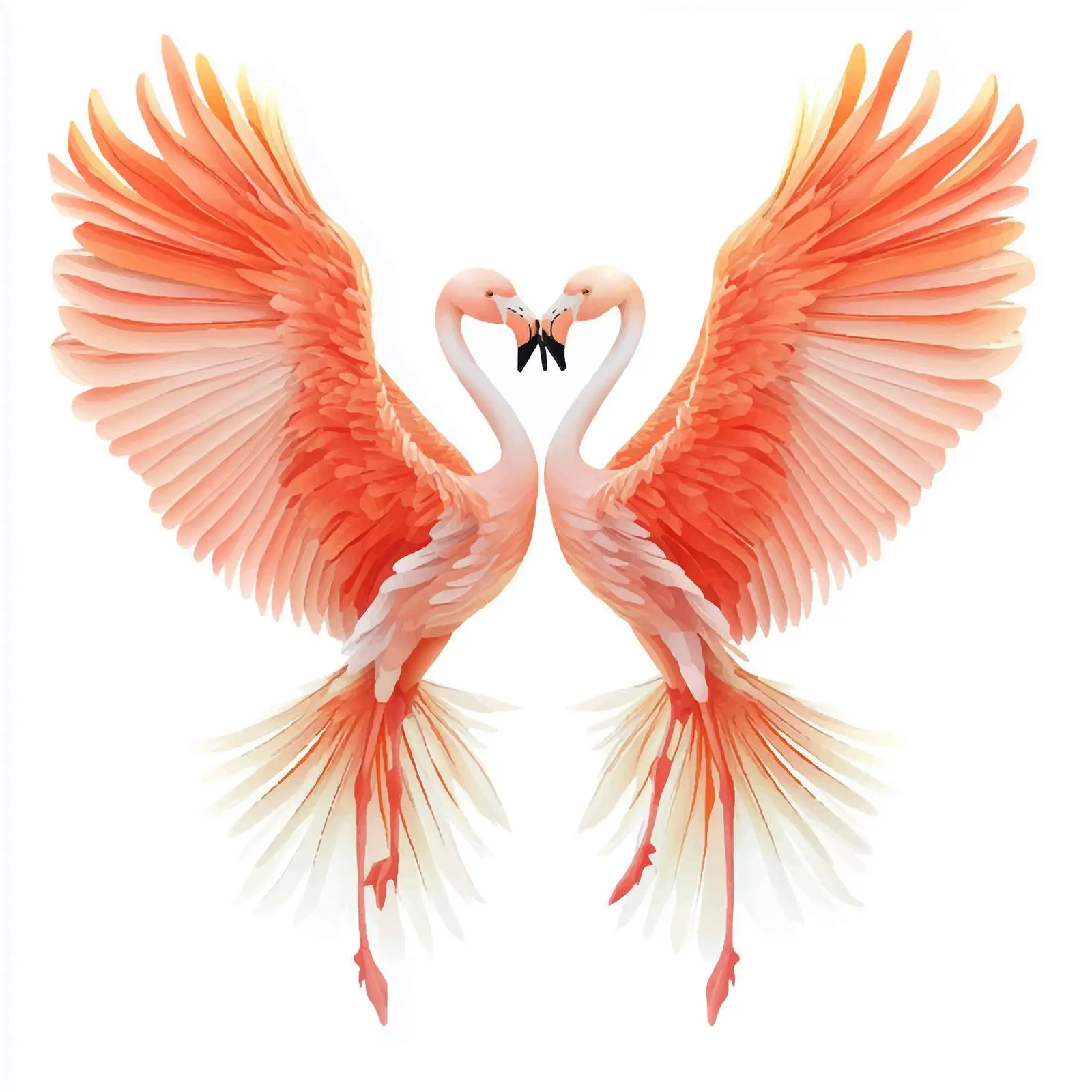 Elegant Flamingo Birds Couple Design – free flamingo art image from Dotvec