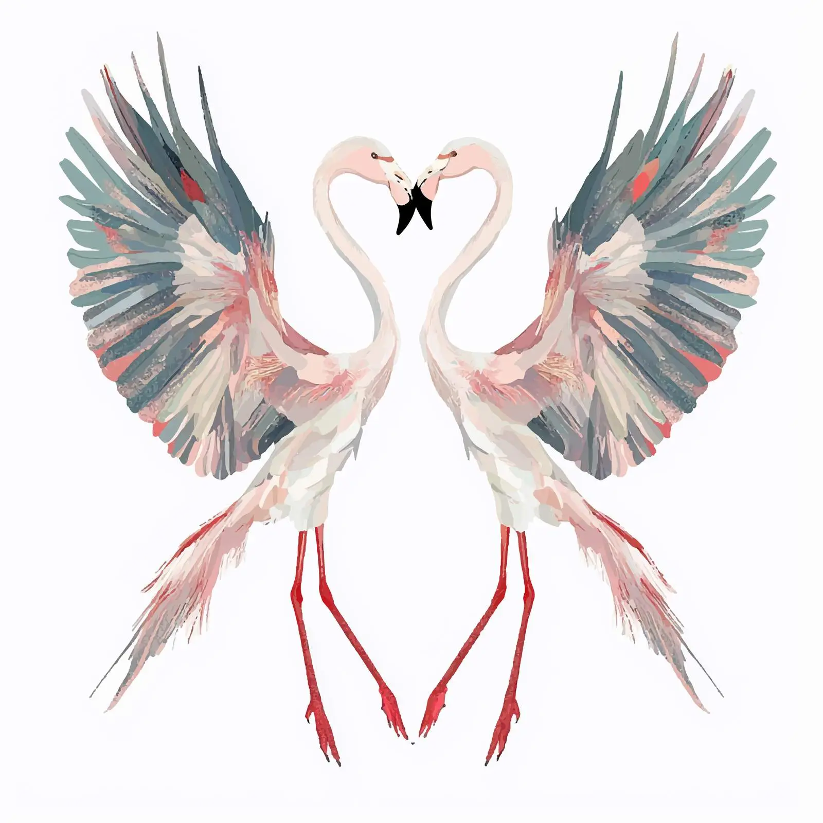 Elegant Flamingo Birds Couple in Centered Composition — free download from Dotvec