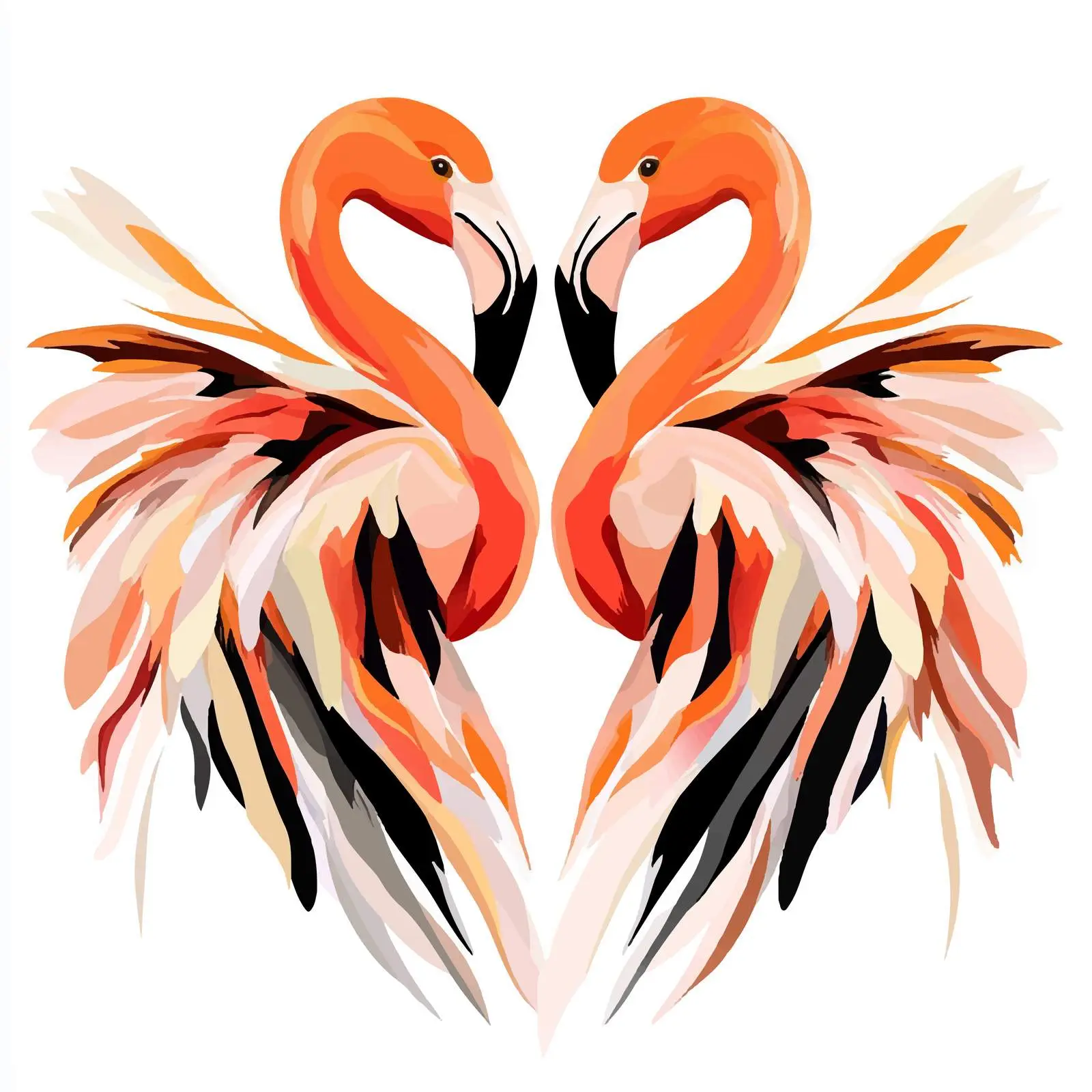 Elegant Couple of Flamingo Birds in Composition — free download from Dotvec