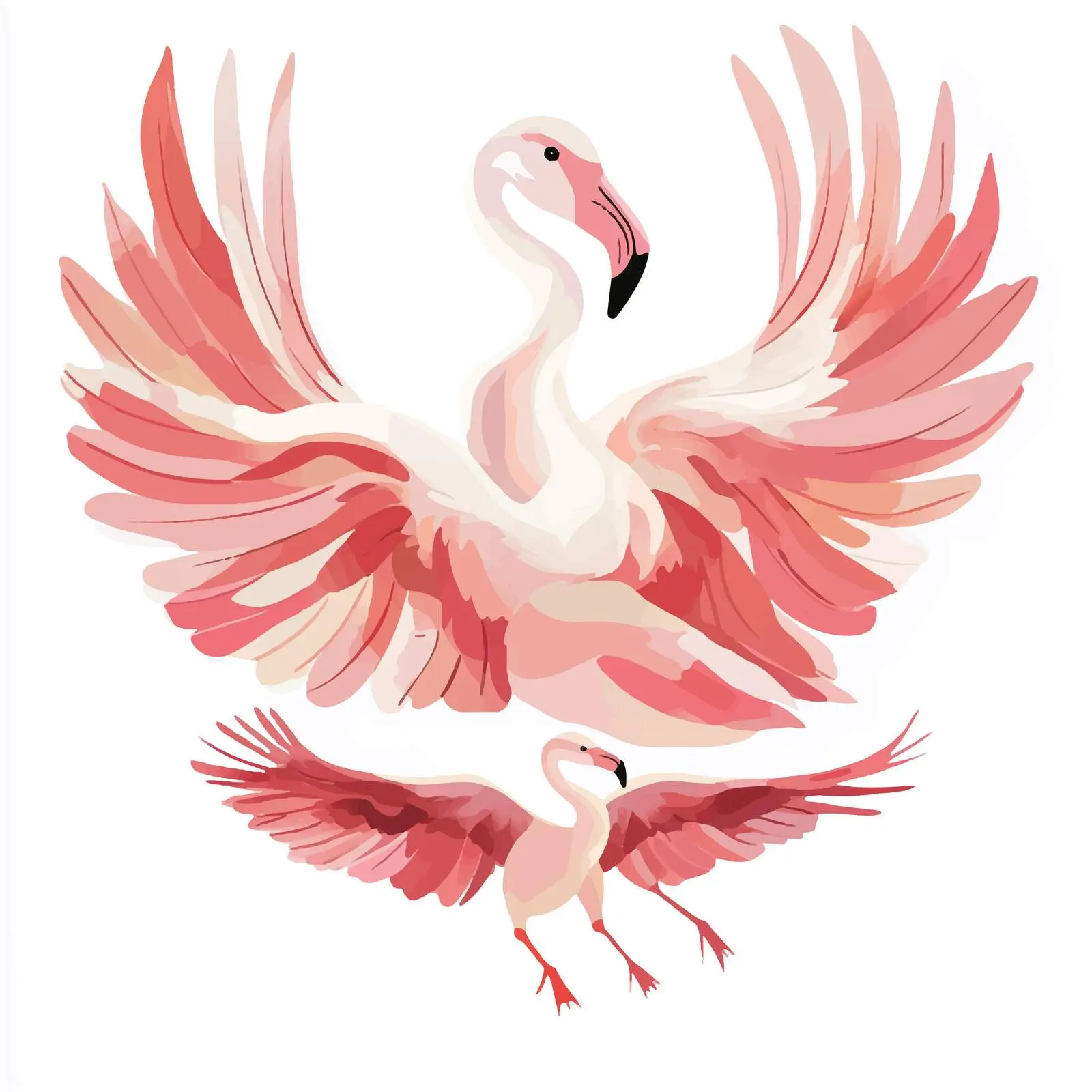 Elegant Flamingo Family Centered Composition — free download from Dotvec
