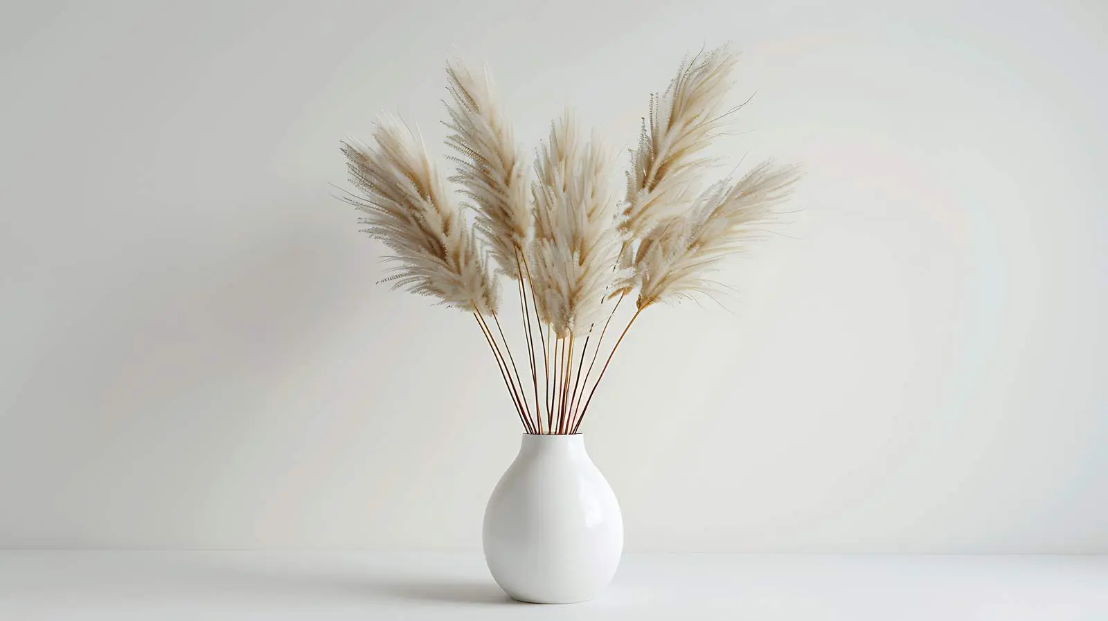 Elegant Pampas Grass in White Vase — free download from Dotvec