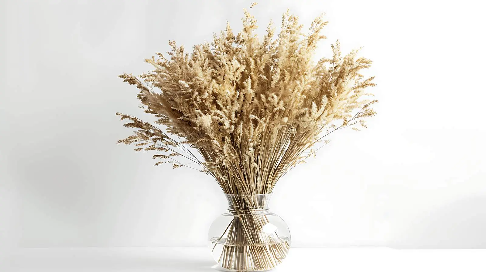Elegant Dried Grass Bouquet in Glass Vase — free download from Dotvec