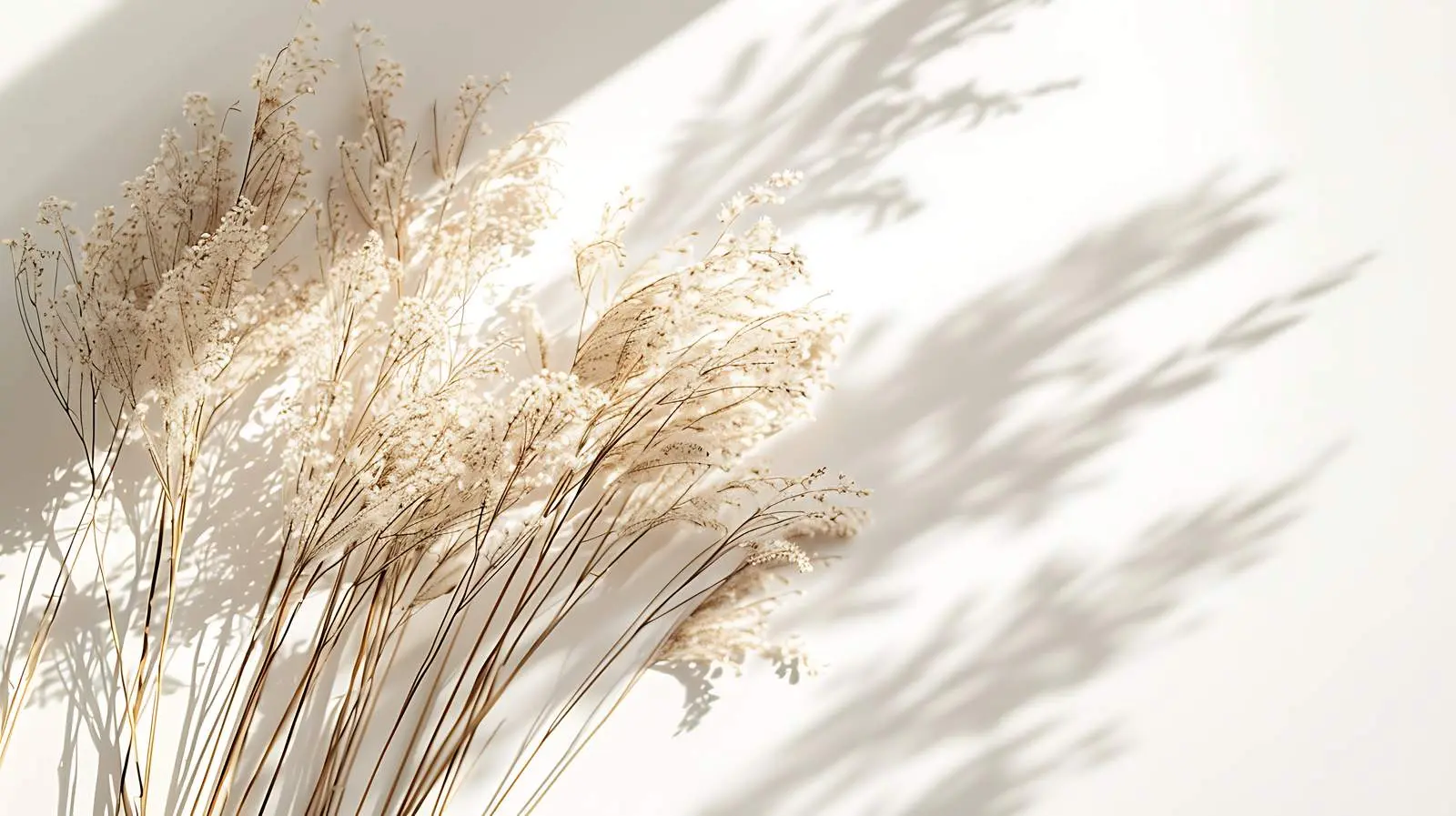 Elegant Dried Grass Stems Bouquet in Sunlight — free download from Dotvec