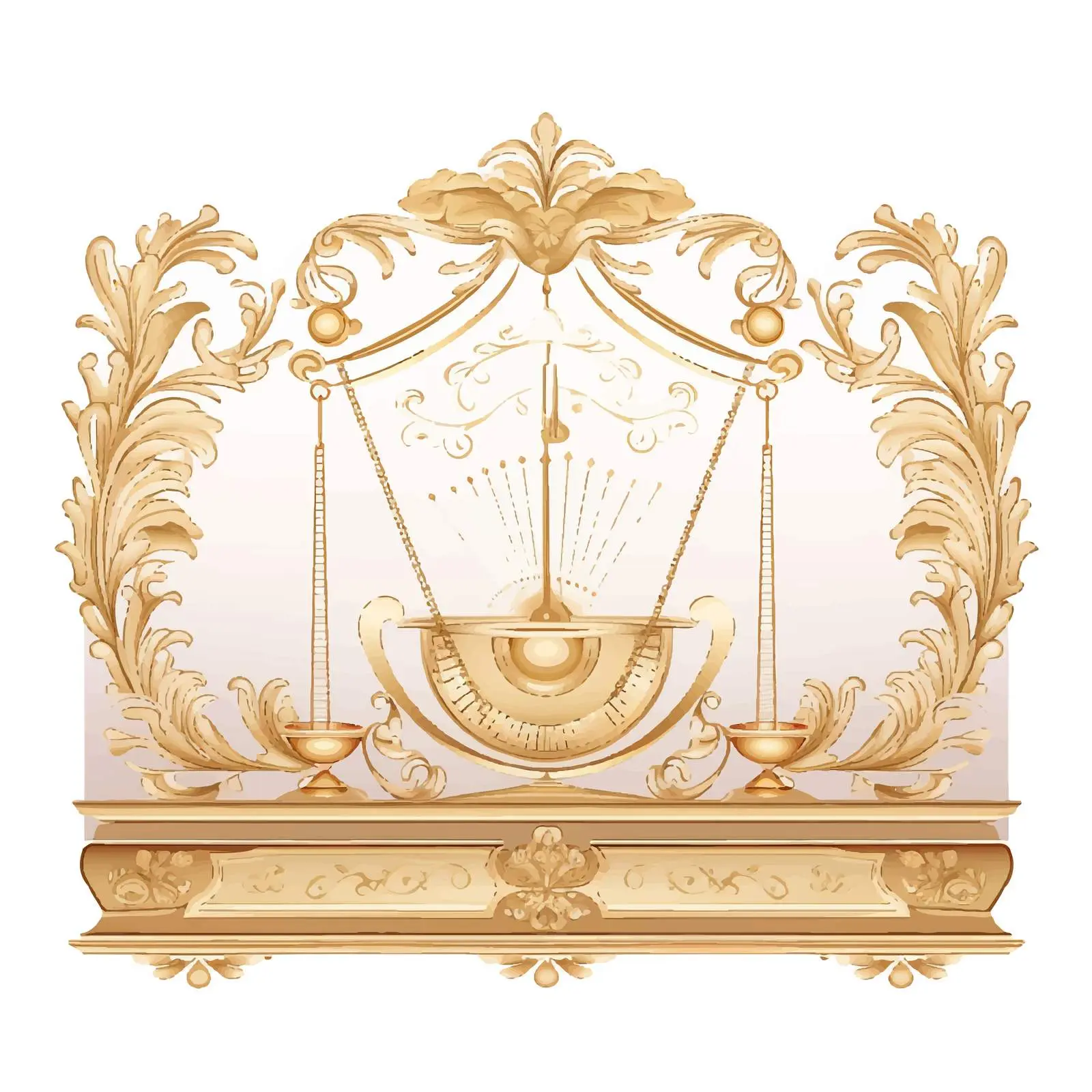 Elegant Golden Scales Design with Ornate Border — free download from Dotvec