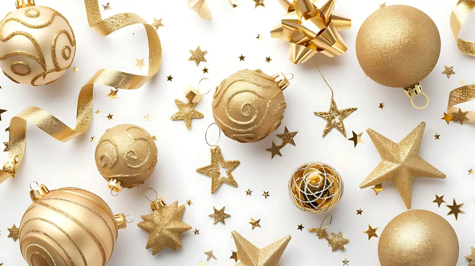 Elegant Gold Christmas Tree Composition – free happiness image from Dotvec