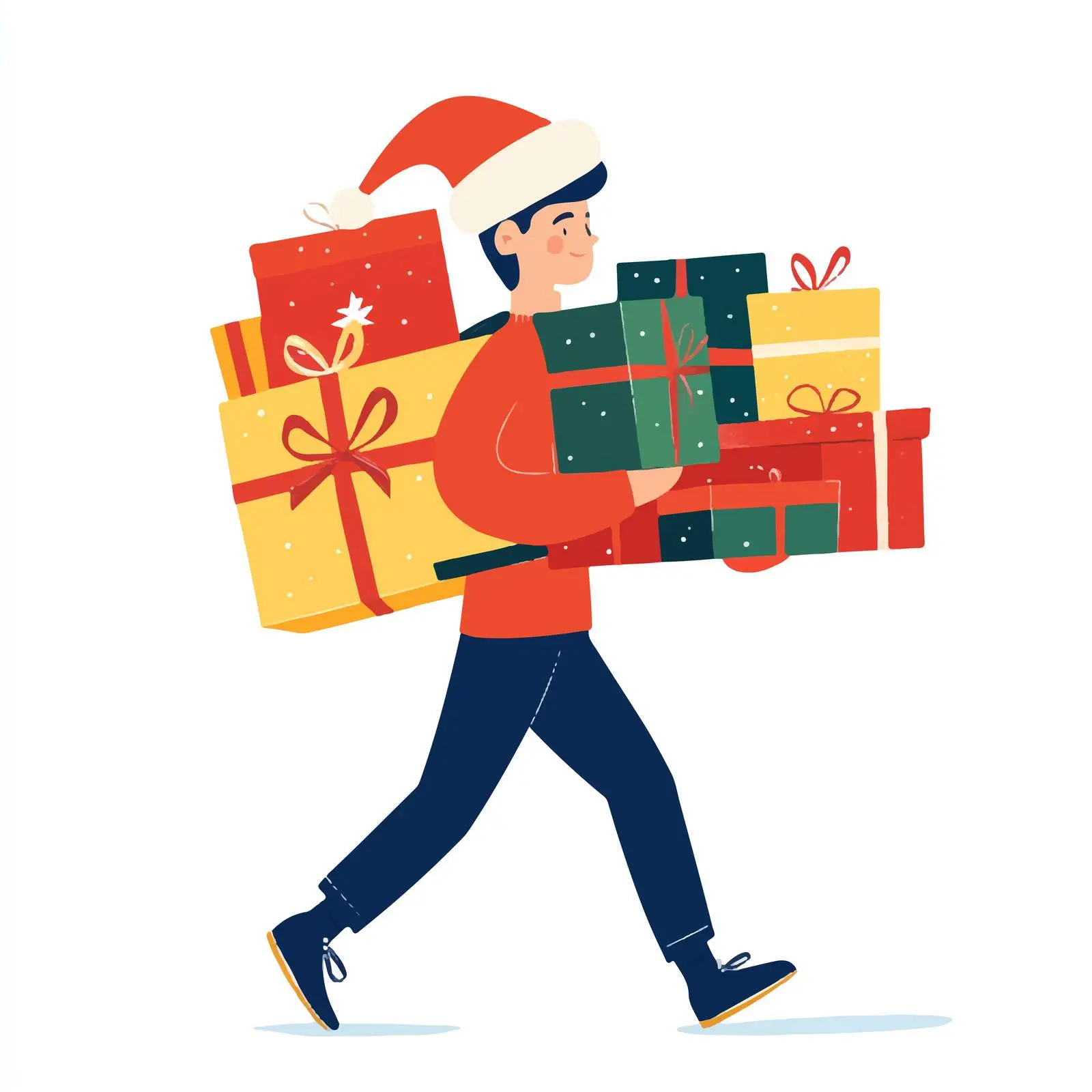 Elegant Man with Christmas Gifts — free download from Dotvec