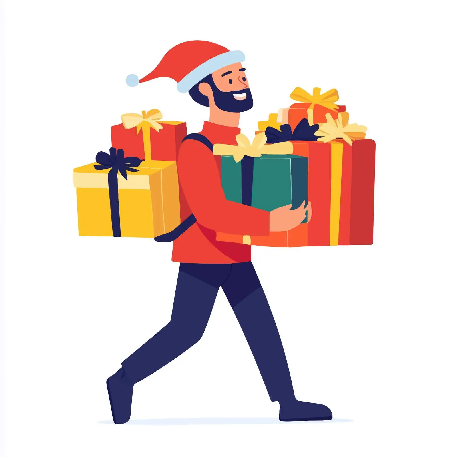 Elegant Man with Christmas Gifts — free download from Dotvec