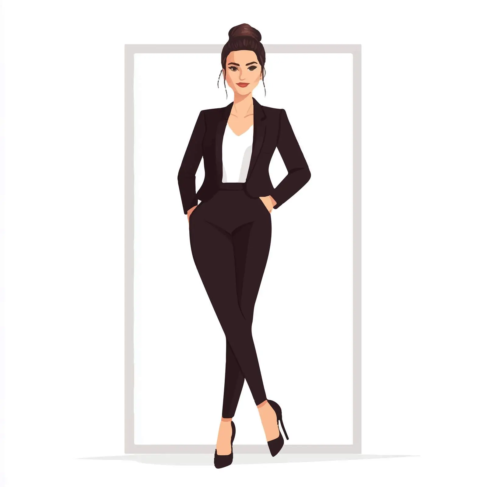 Elegant Business Woman in Formal Attire Vector — free download from Dotvec