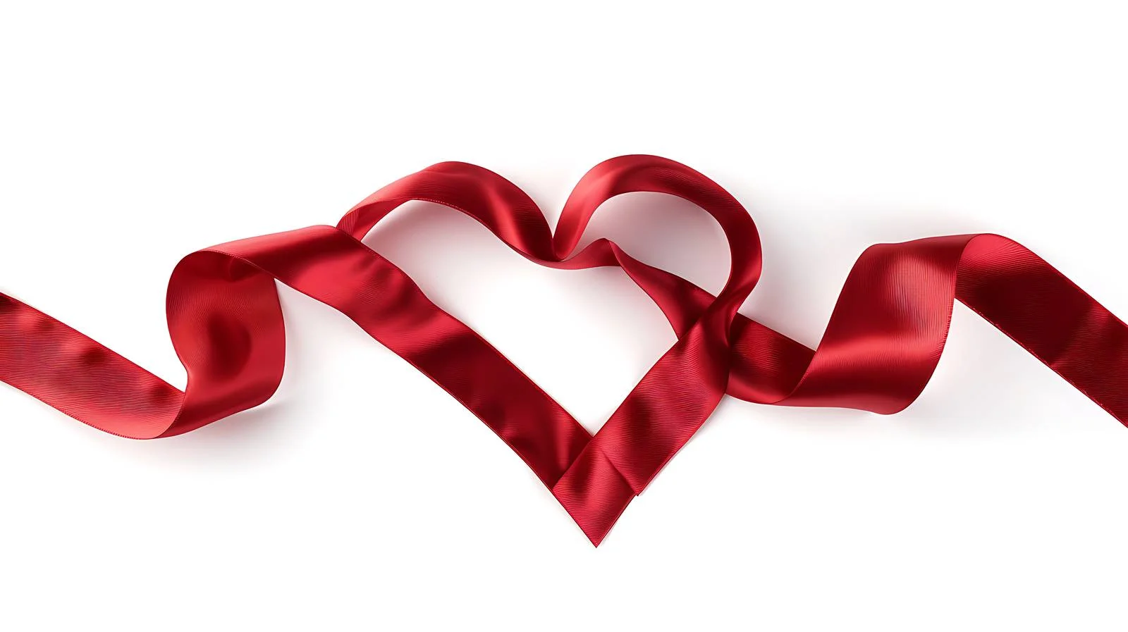 Luxurious Red Satin Heart Ribbon Decoration — free download from Dotvec
