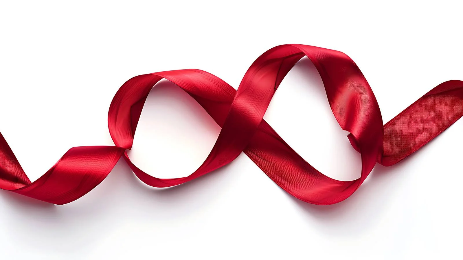 Elegant Heart-Shaped Red Satin Ribbon — free download from Dotvec