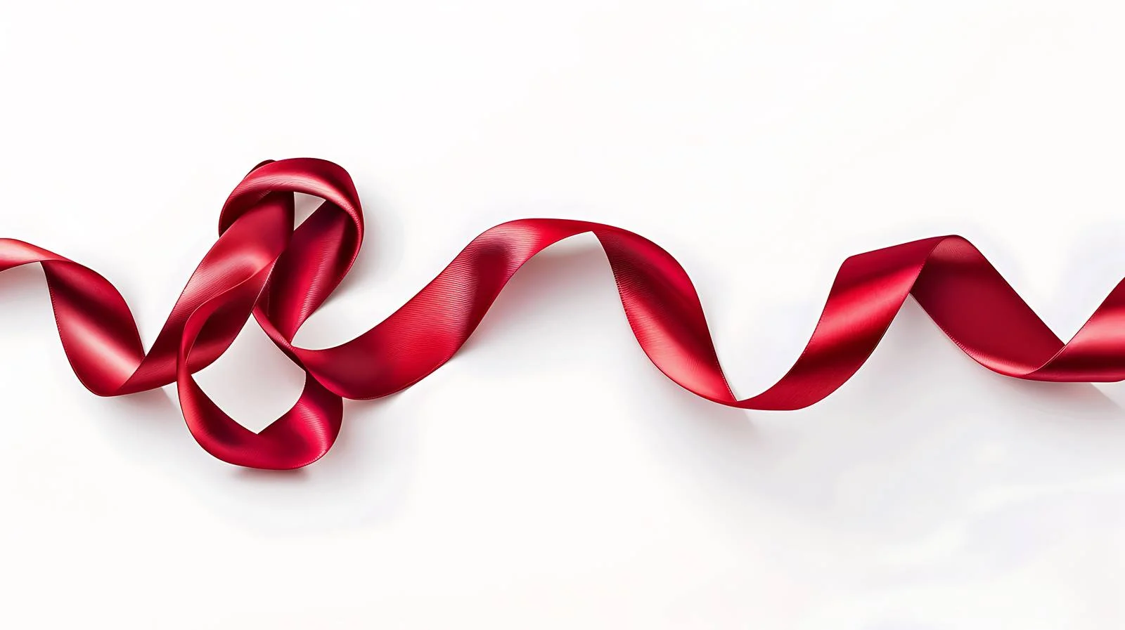 Luxurious Red Satin Heart Ribbon Decoration — free download from Dotvec