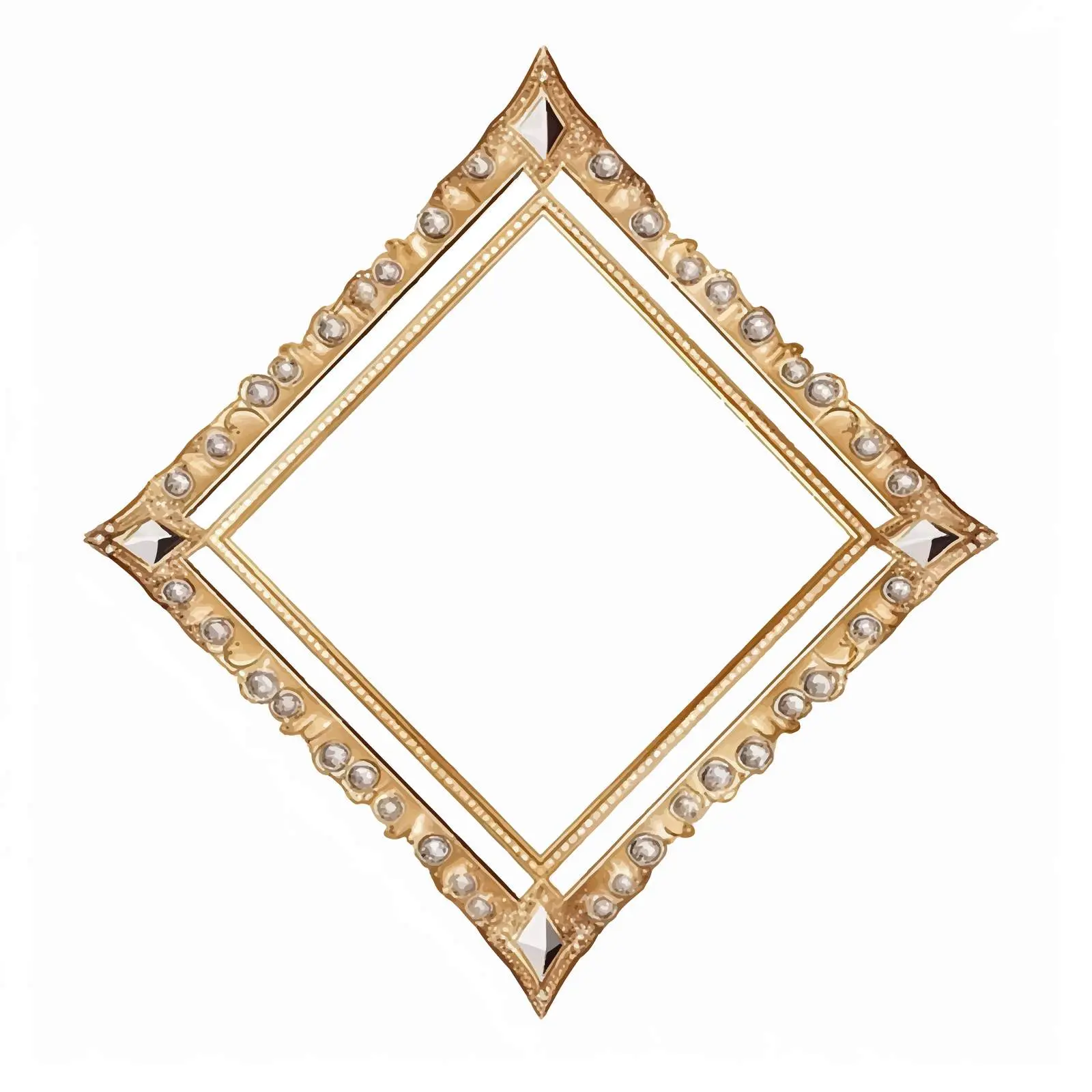 Elegant Golden Rhombus Frame Vector Illustration — free download from Dotvec