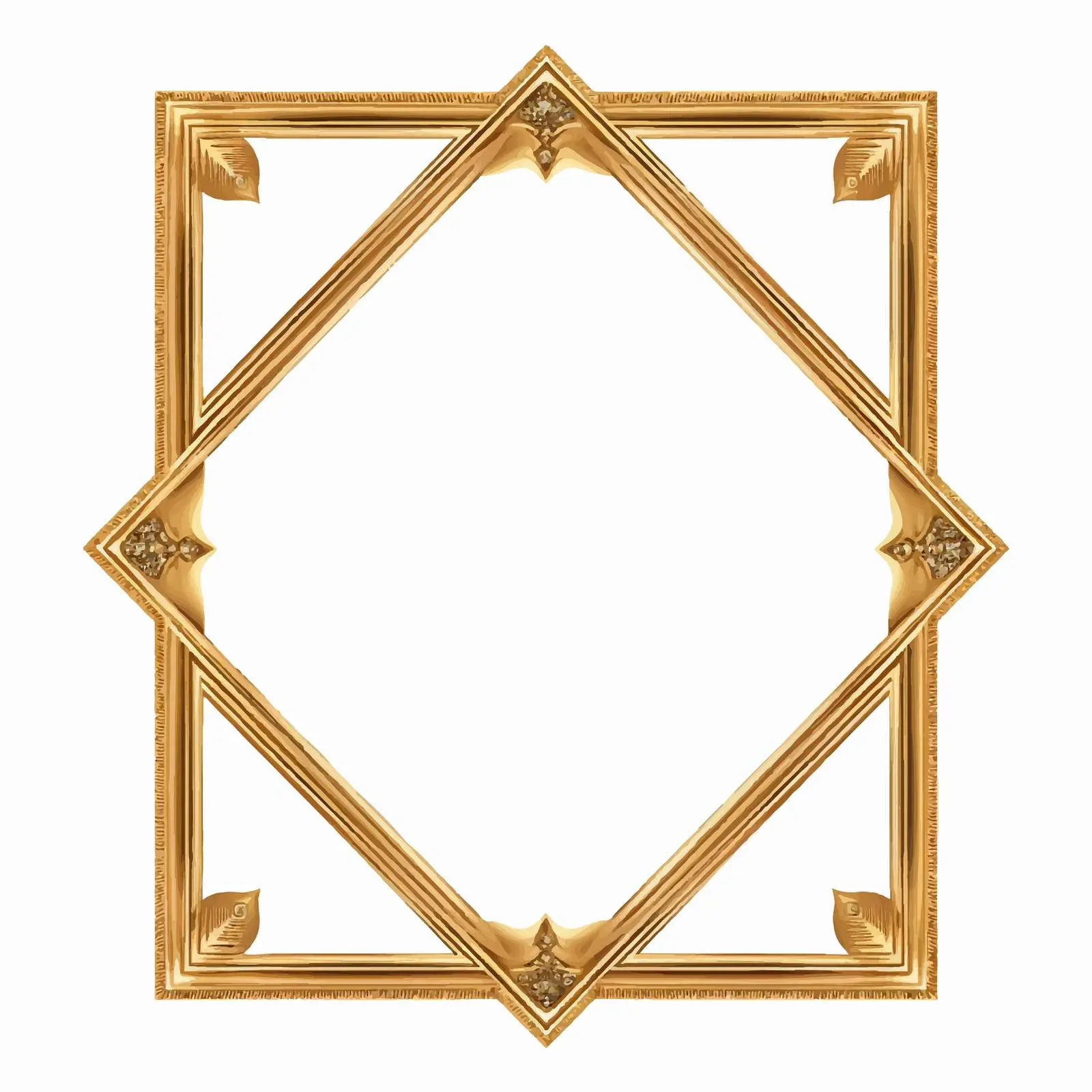 Elegant Golden Rhombus Frame Vector Illustration — free download from Dotvec